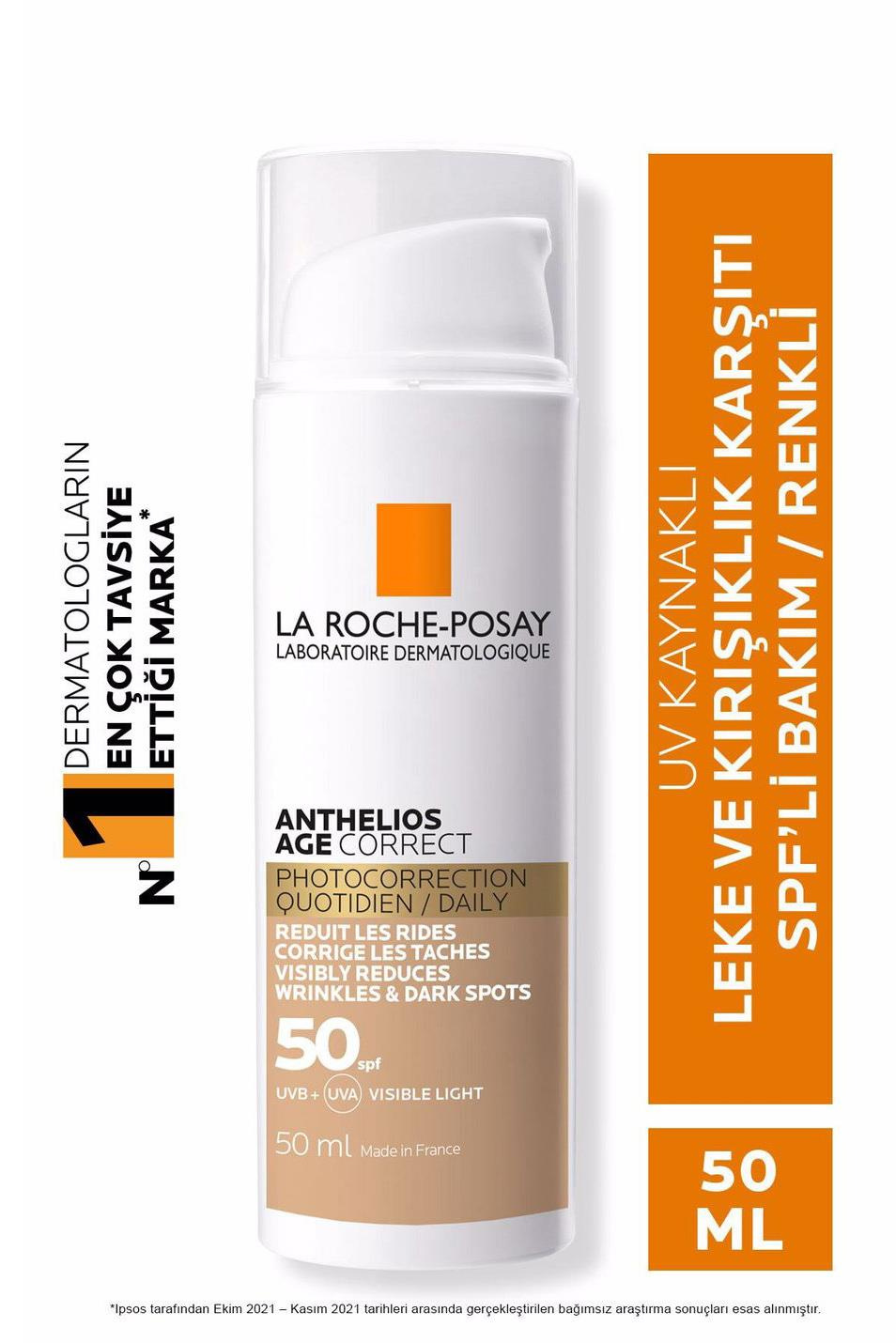 La Roche PosayLa Roche Posay Anthelios Age Correct Spf 50 Renkli Kapatıcı Özelliğe Sahip Yüz Güneş Kremi 50 mlLa Roche-Posay Anthelios Age Correct SPF50 50ml | Renkli Güneş Koruyucu