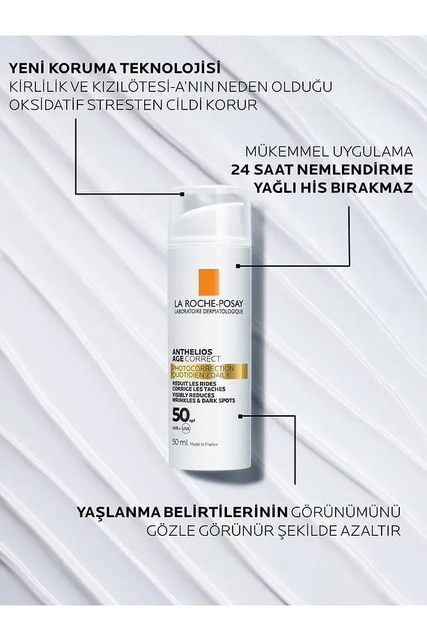La Roche PosayLa Roche Posay Anthelios Age Correct Spf 50+ Uv Kaynaklı Leke ve Kırışıklık Karşıtı 50mlAnthelios Age Correct SPF50+ 50ml | Leke ve Yaşlanma Karşıtı Koruma