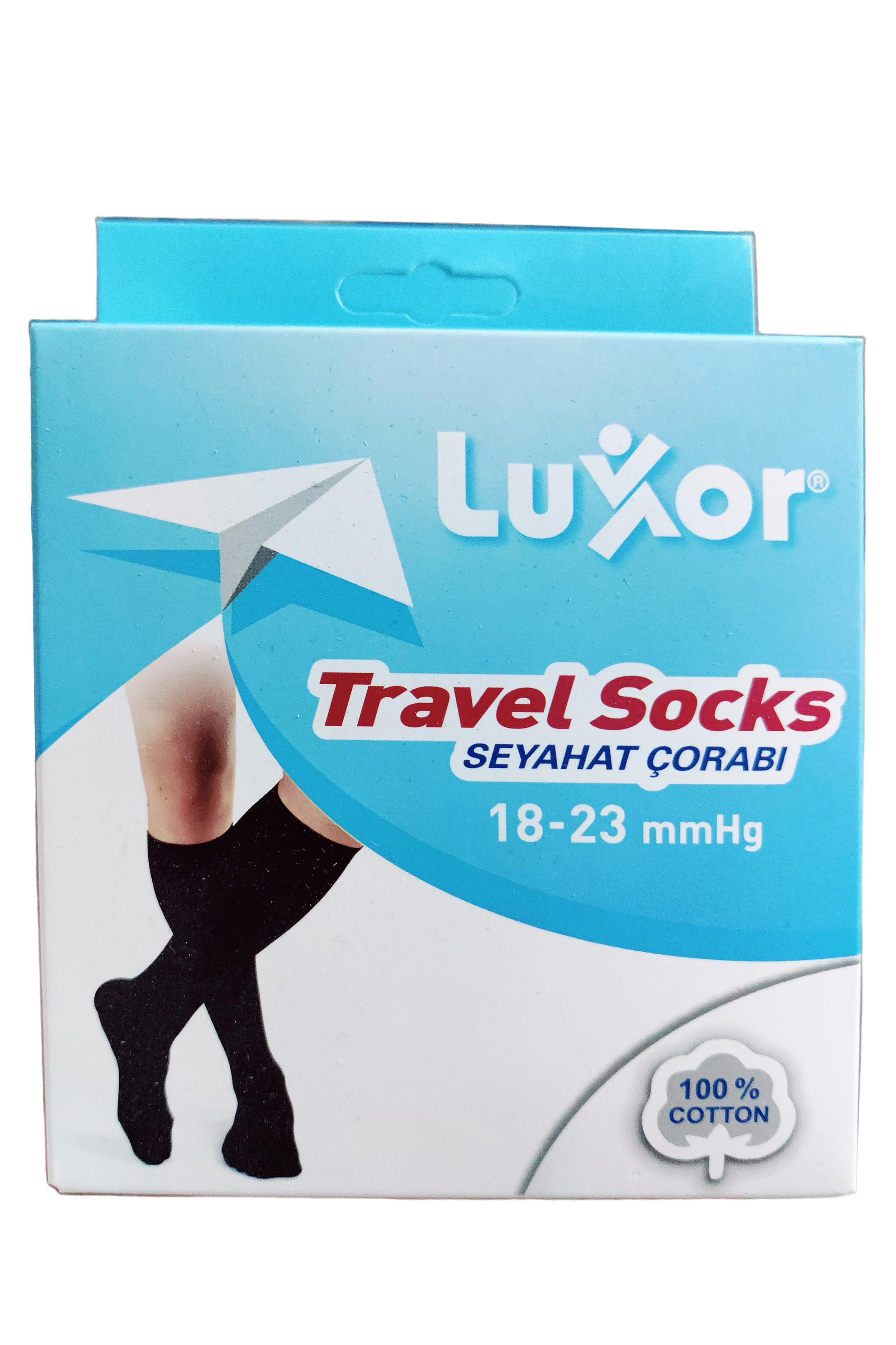 LuxorLuxor Kadın Dizaltı Burnu Kapalı Standart Basınç Seyahat Çorabı Siyah 18-23 mmhg No: 3Luxor Kadın Seyahat Çorabı No: 3 | 18-23 mmHg Standart Basınç