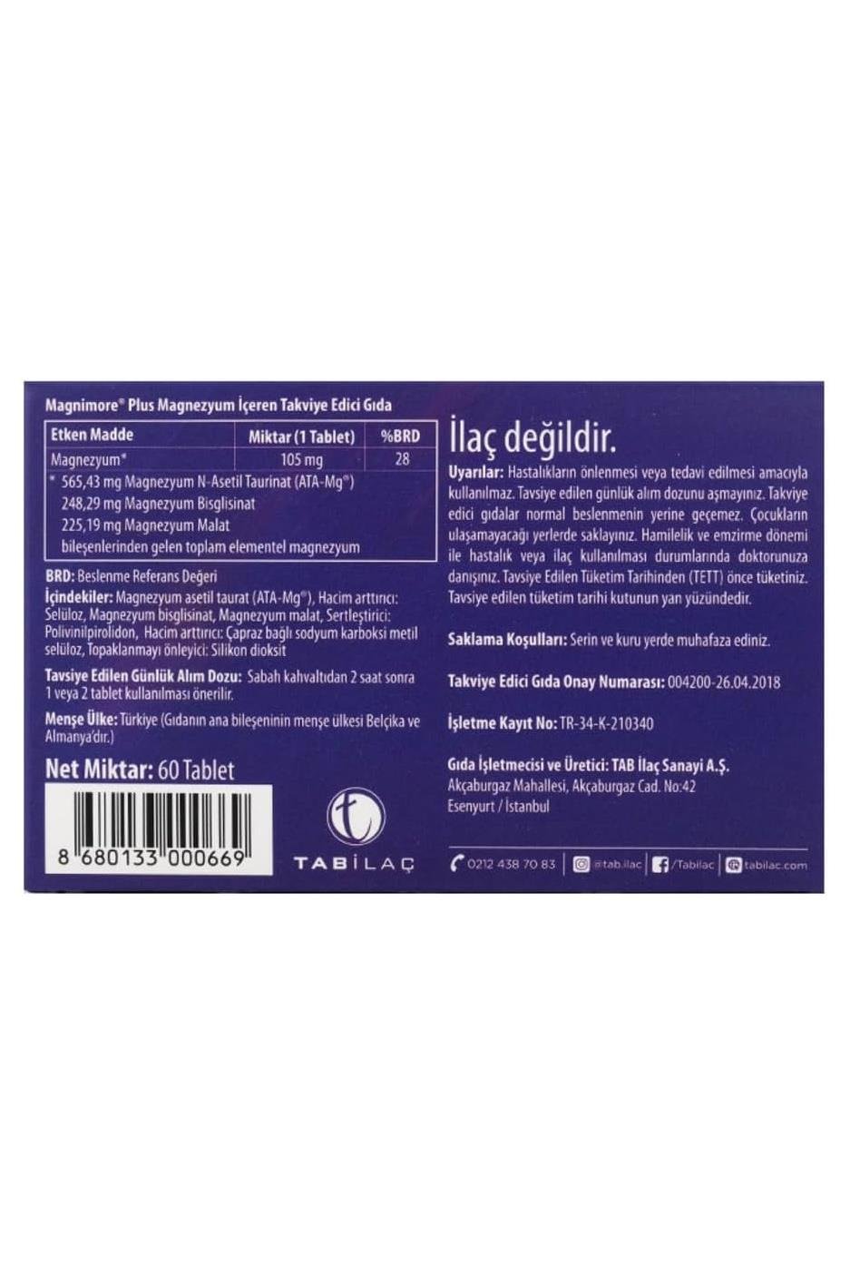 MagnimoreMagnimore Plus 60 TabletMagnimore Plus 60 Tablet Fiyatı ve Özellikleri | Mutlufiyatlar