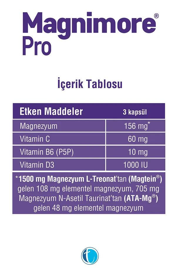 MagnimoreMagnimore Pro Magnezyum 60 Bitkisel Kapsül N-asetil Taurinat L-treonatMagnimore Pro 60 Kapsül | N-asetil Taurinat + L-treonat İçerikli Takviye