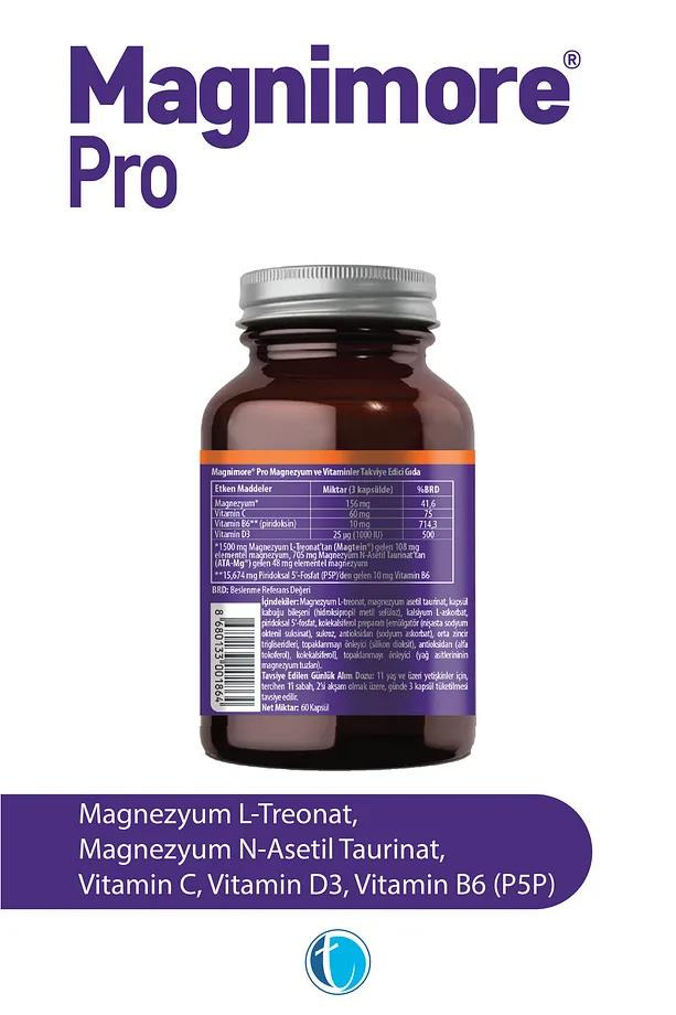 MagnimoreMagnimore Pro Magnezyum 60 Bitkisel Kapsül N-asetil Taurinat L-treonatMagnimore Pro 60 Kapsül | N-asetil Taurinat + L-treonat İçerikli Takviye