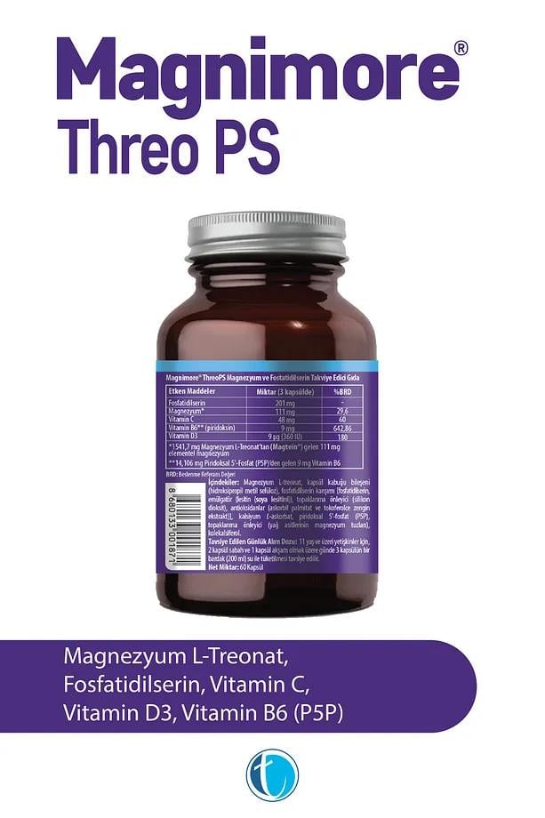 MagnimoreMagnimore Threo Ps Magnezyum 60 Bitkisel Kapsül L-treonat FosfatidilserinMagnimore Threo PS 60 Kapsül | Hafıza ve Konsantrasyon Takviyesi