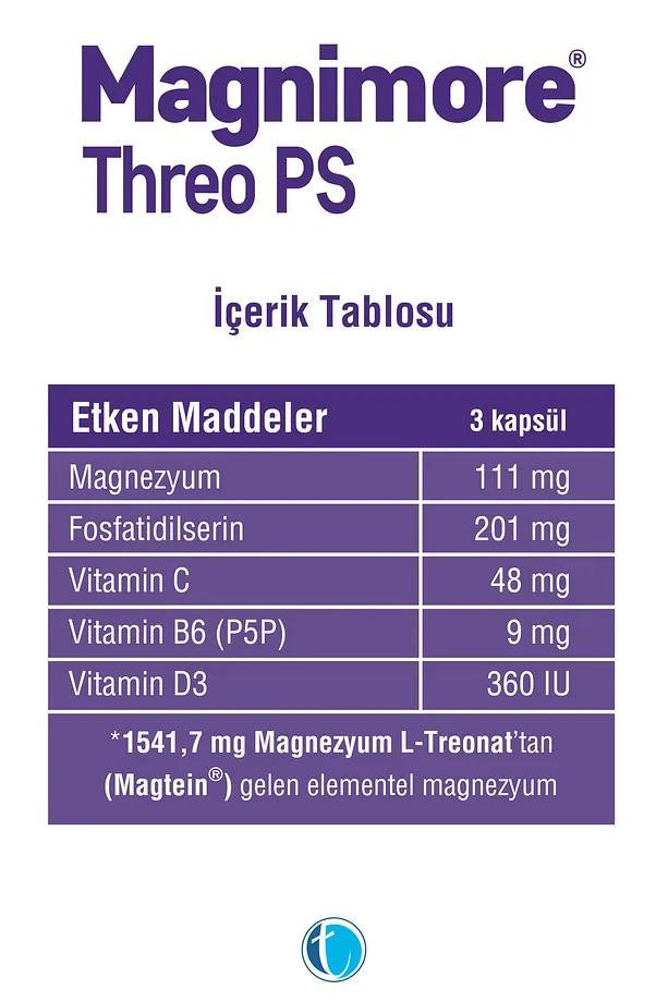 MagnimoreMagnimore Threo Ps Magnezyum 60 Bitkisel Kapsül L-treonat FosfatidilserinMagnimore Threo PS 60 Kapsül | Hafıza ve Konsantrasyon Takviyesi