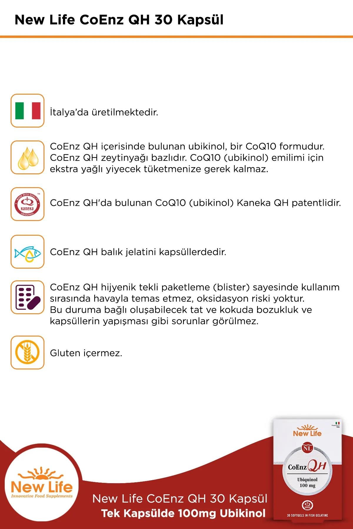 New Life New Life CoEnz QH Ubikinol 30 KapsülNew Life CoEnz QH Ubikinol | Güçlü Antioksidan 30 Kapsül