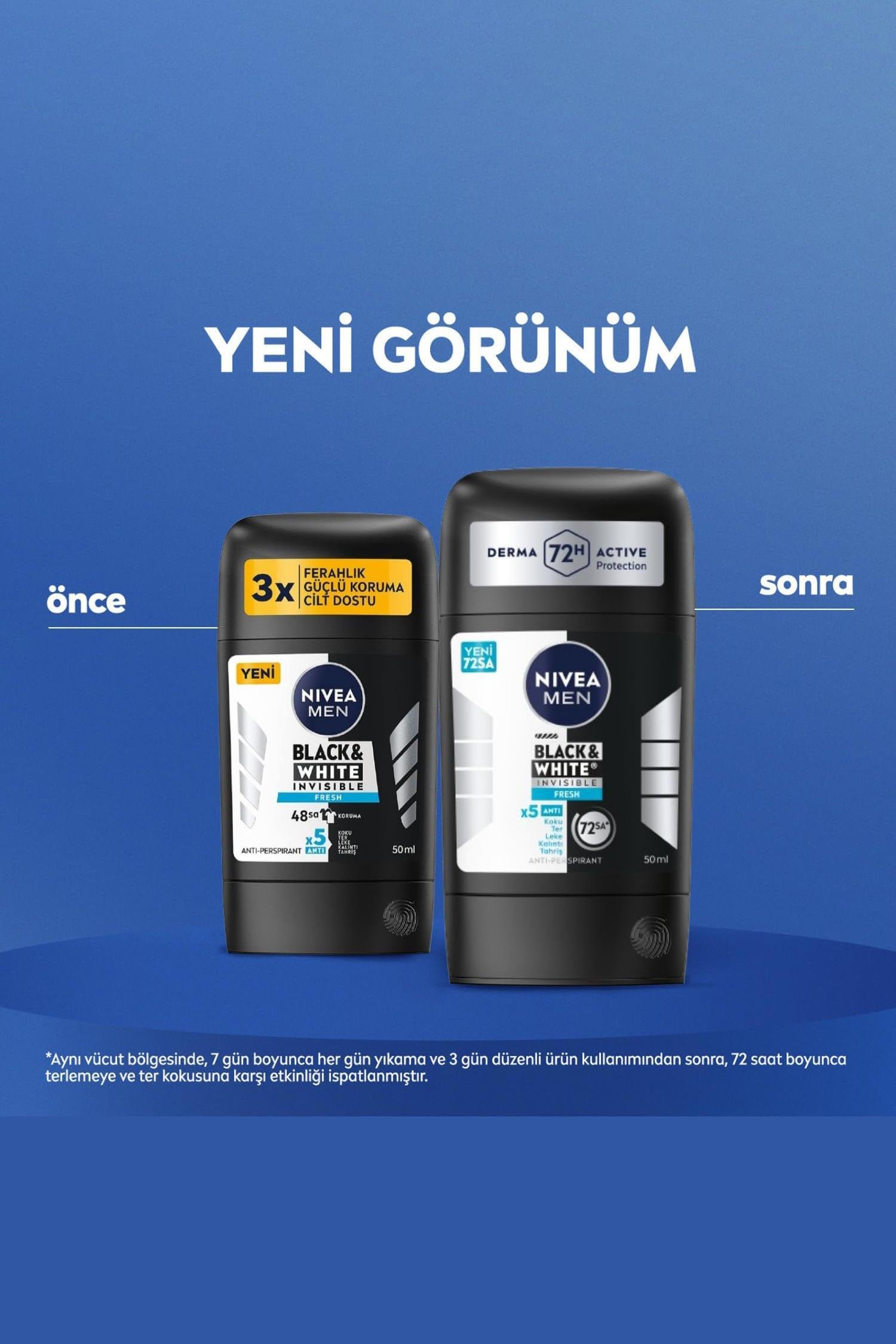 NiveaNive Men Black White Invisible Fresh Erkekler İçin Stick Deodorant 50 mlNivea Men Black&White Fresh Stick 50 ml | Ferahlatıcı Koruma