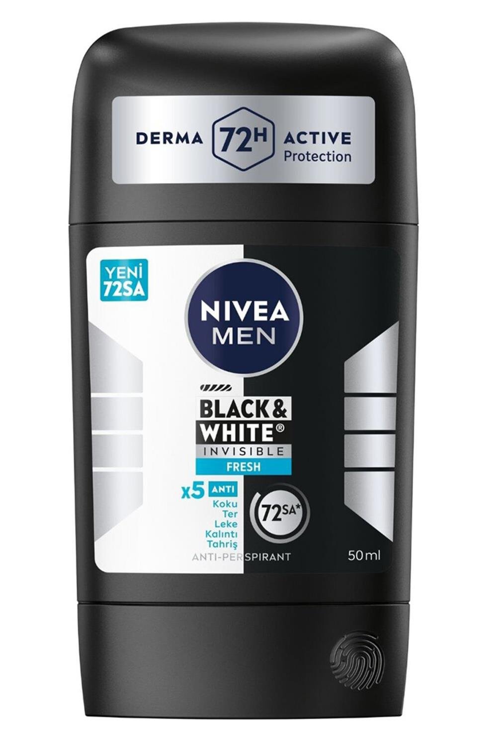 NiveaNive Men Black White Invisible Fresh Erkekler İçin Stick Deodorant 50 mlNivea Men Black&White Fresh Stick 50 ml | Ferahlatıcı Koruma