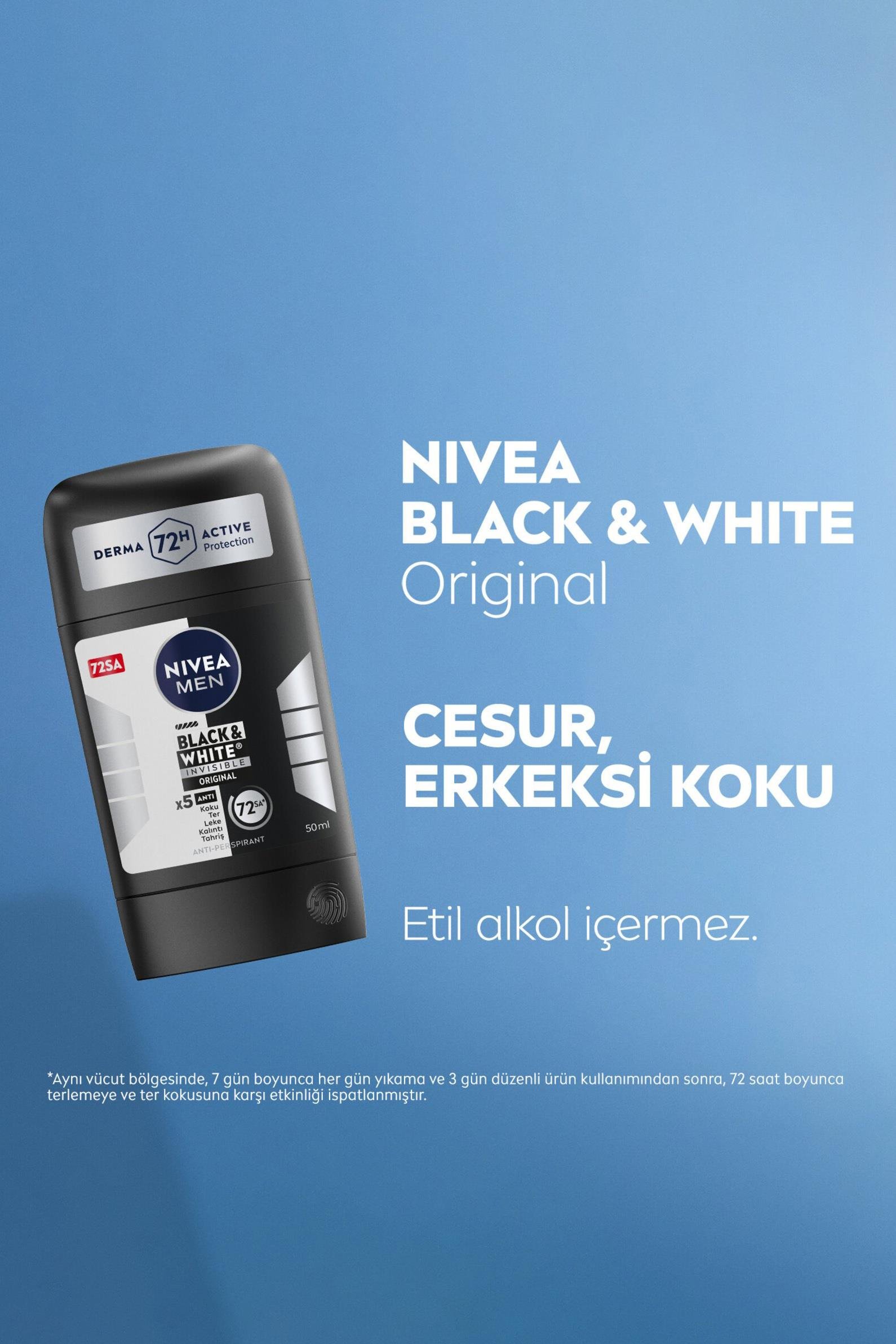 NiveaNive Men Black White Invisible Original Erkekler İçin Stick Deodorant 50 mlNivea Men Black&White Original Stick 150 ml | Leke Bırakmayan Koruma
