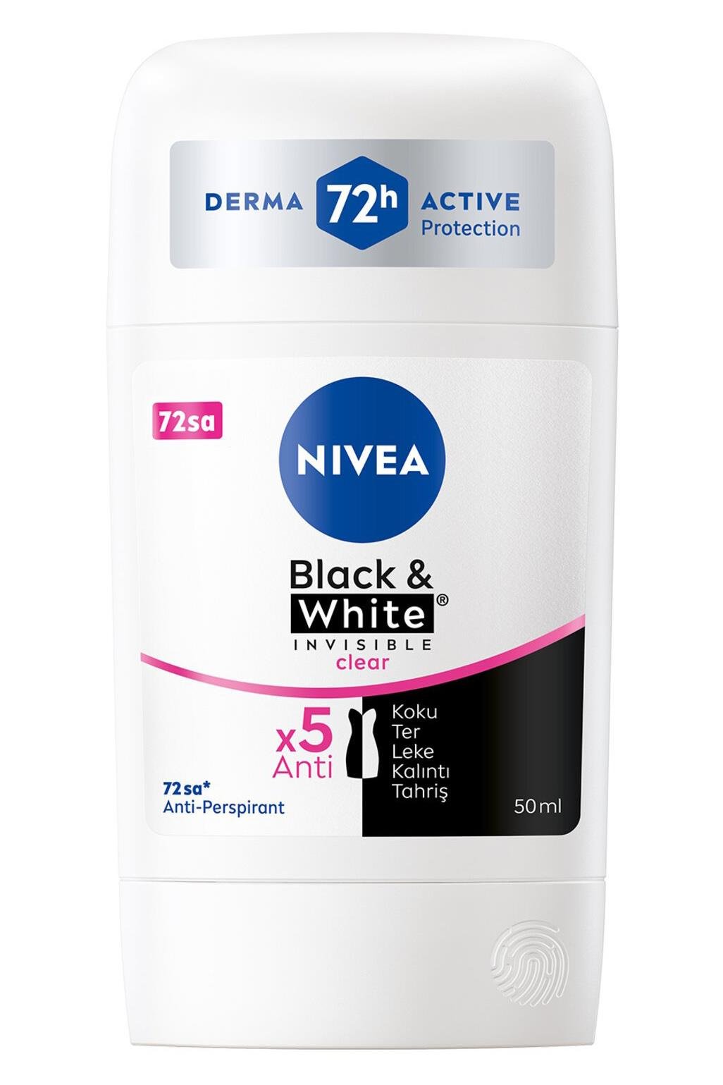 NiveaNivea Black White Invisible Clear Kadınlar İçin Stick Deodorant 50 mlNivea Black&White Clear Stick 40 ml | Leke Bırakmaz Koruma