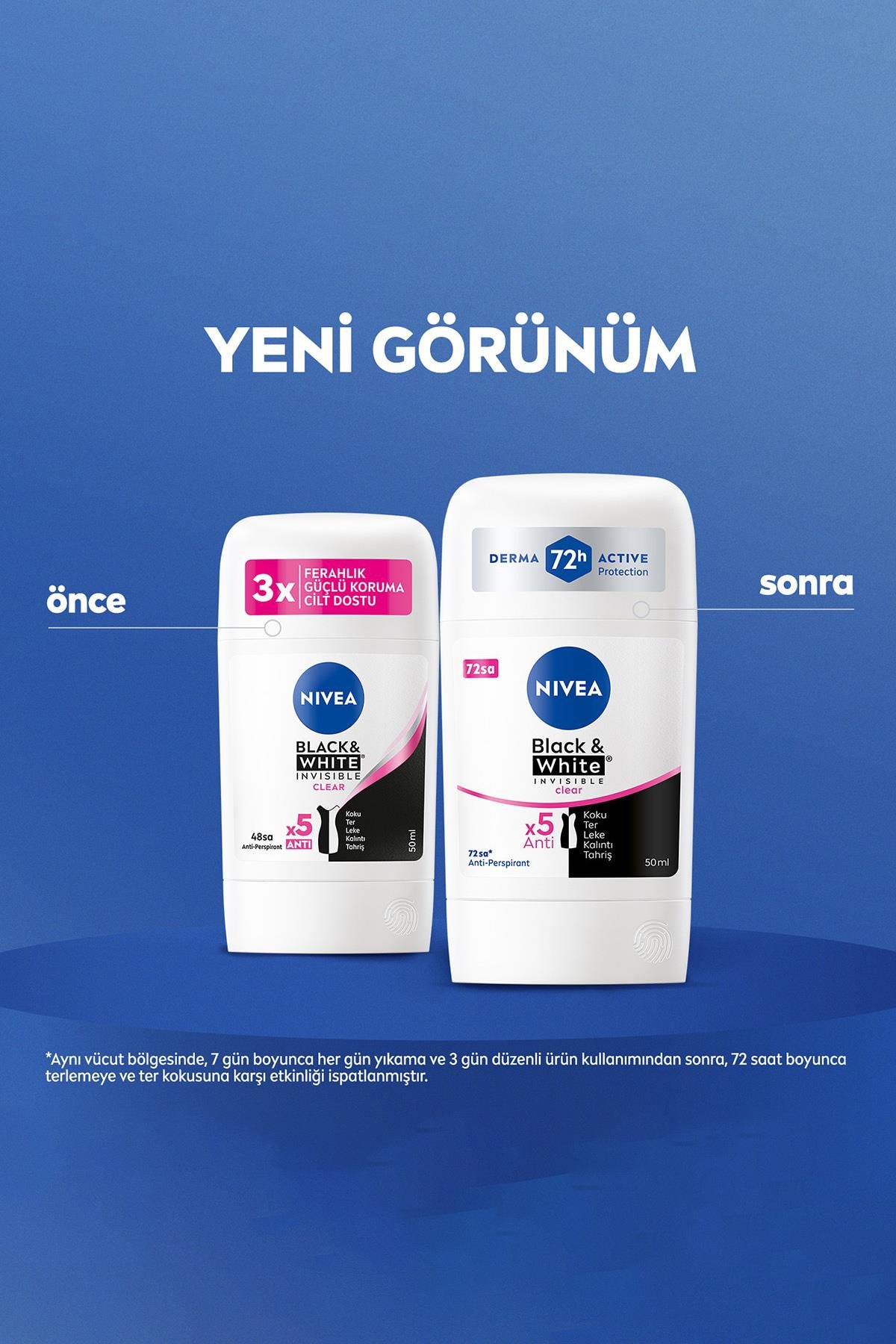 NiveaNivea Black White Invisible Clear Kadınlar İçin Stick Deodorant 50 mlNivea Black&White Clear Stick 40 ml | Leke Bırakmaz Koruma