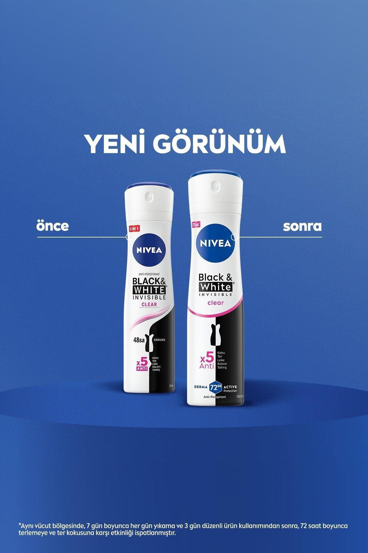 NiveaNivea Black White Invisible Clear Kadınlar İçin Deodorant 150 ml 10'luNivea Invisible for Black   White Deodorant (Clear) 150 ml Fiyatı ve Özellikleri | Mutlufiyatlar