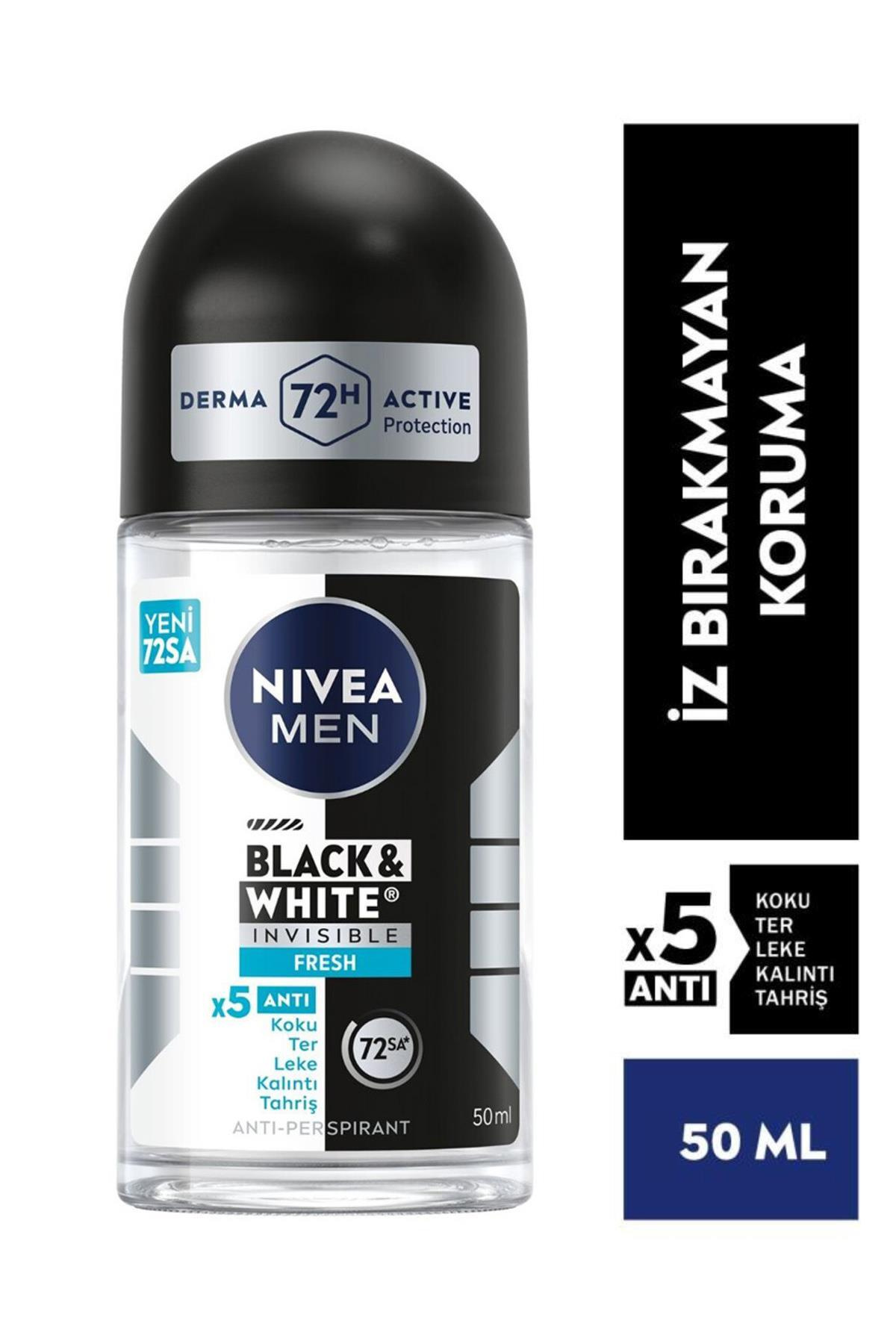NiveaNivea Black White Invisible Fresh Kadınlar İçin Roll On 50 ml 5'liNivea Invisible For Black   White Kadın Roll-on Fresh 50 ml Fiyatı ve Özellikleri | Mutlufiyatlar