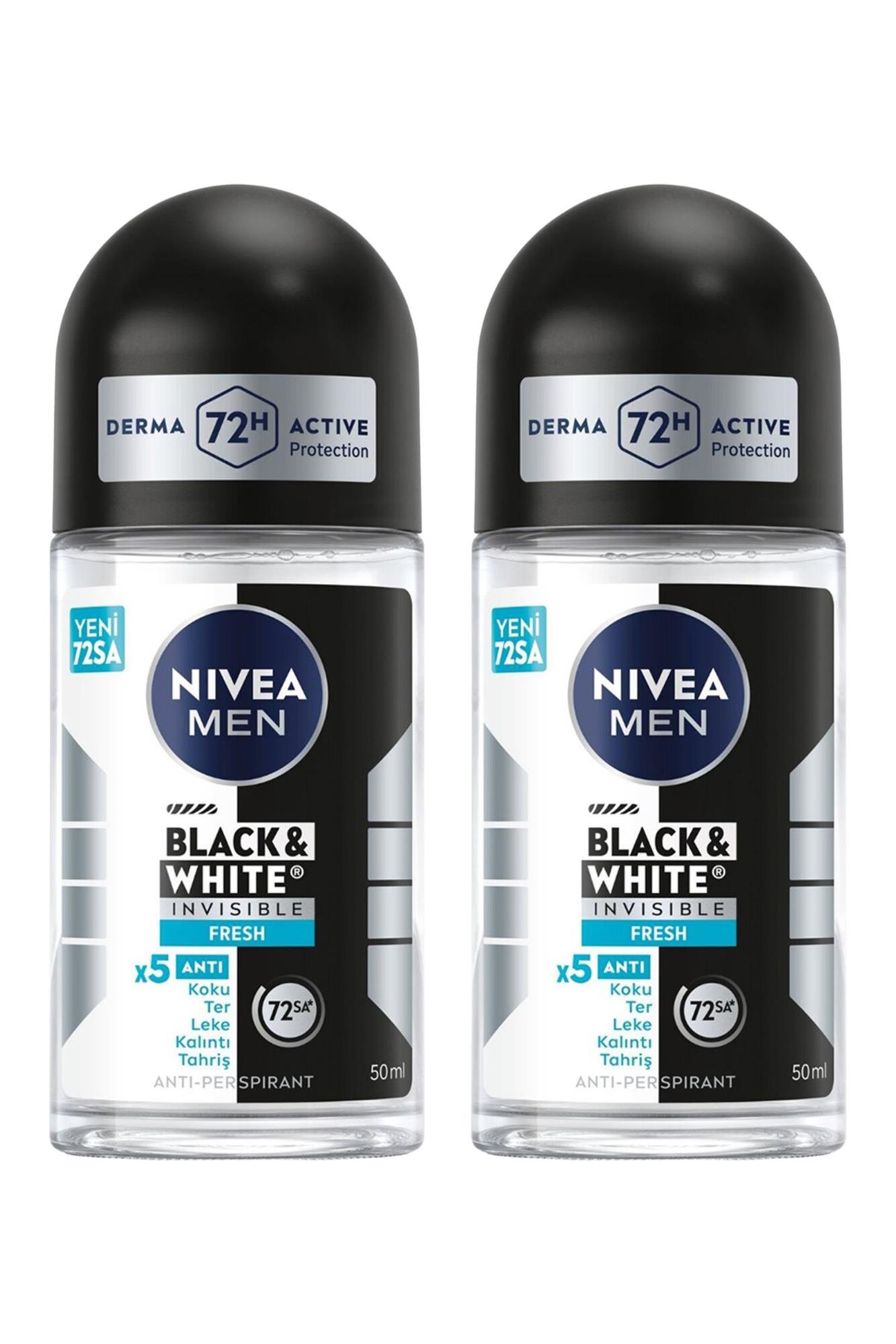 NiveaNivea Black White Invisible Fresh Kadınlar İçin Roll On 50 ml 2'liNivea Invisible For Black   White Kadın Roll-on Fresh 50 ml Fiyatı ve Özellikleri | Mutlufiyatlar