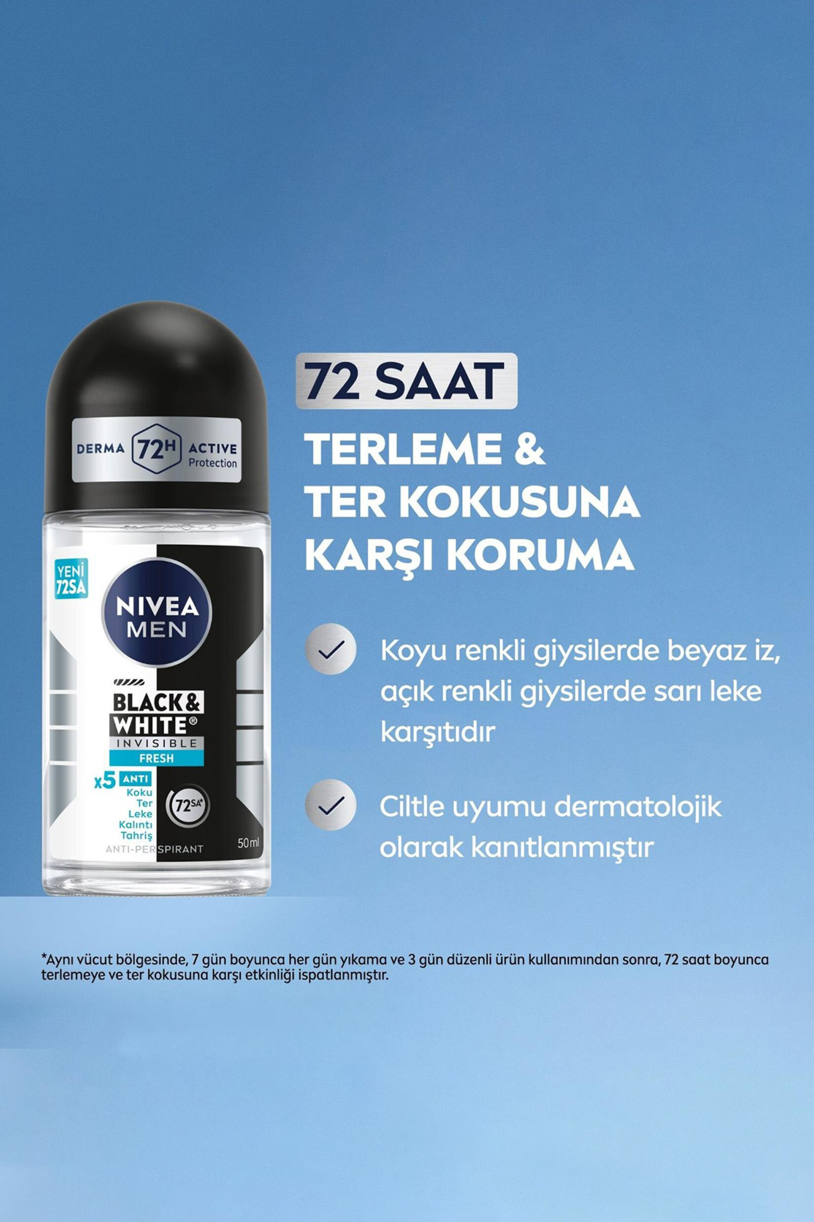NiveaNivea Black White Invisible Fresh Kadınlar İçin Roll On 50 mlNivea Invisible For Black   White Kadın Roll-on Fresh 50 ml Fiyatı ve Özellikleri | Mutlufiyatlar