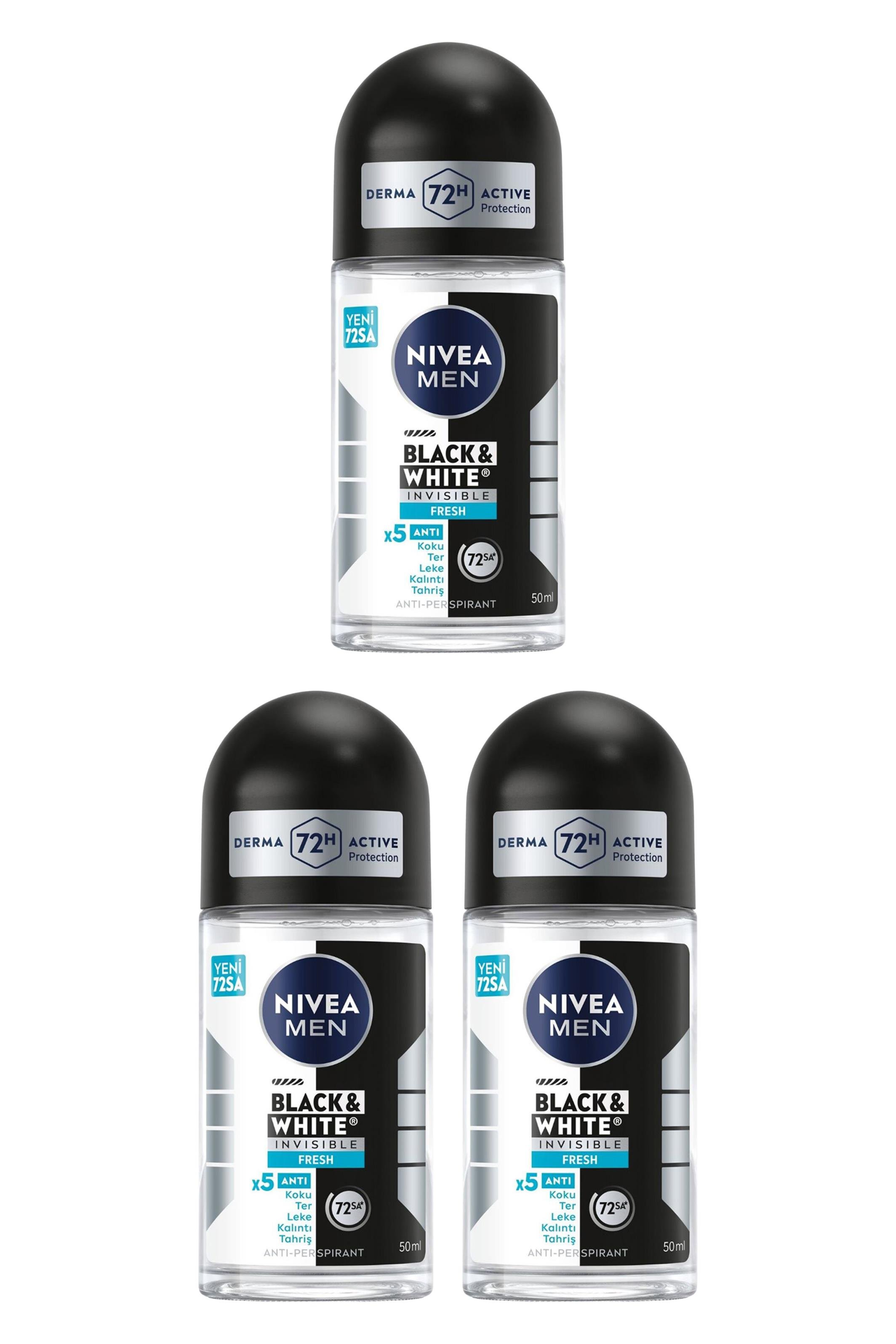 NiveaNivea Black White Invisible Fresh Kadınlar İçin Roll On 50 ml 3'lüNivea Invisible For Black   White Kadın Roll-on Fresh 50 ml Fiyatı ve Özellikleri | Mutlufiyatlar