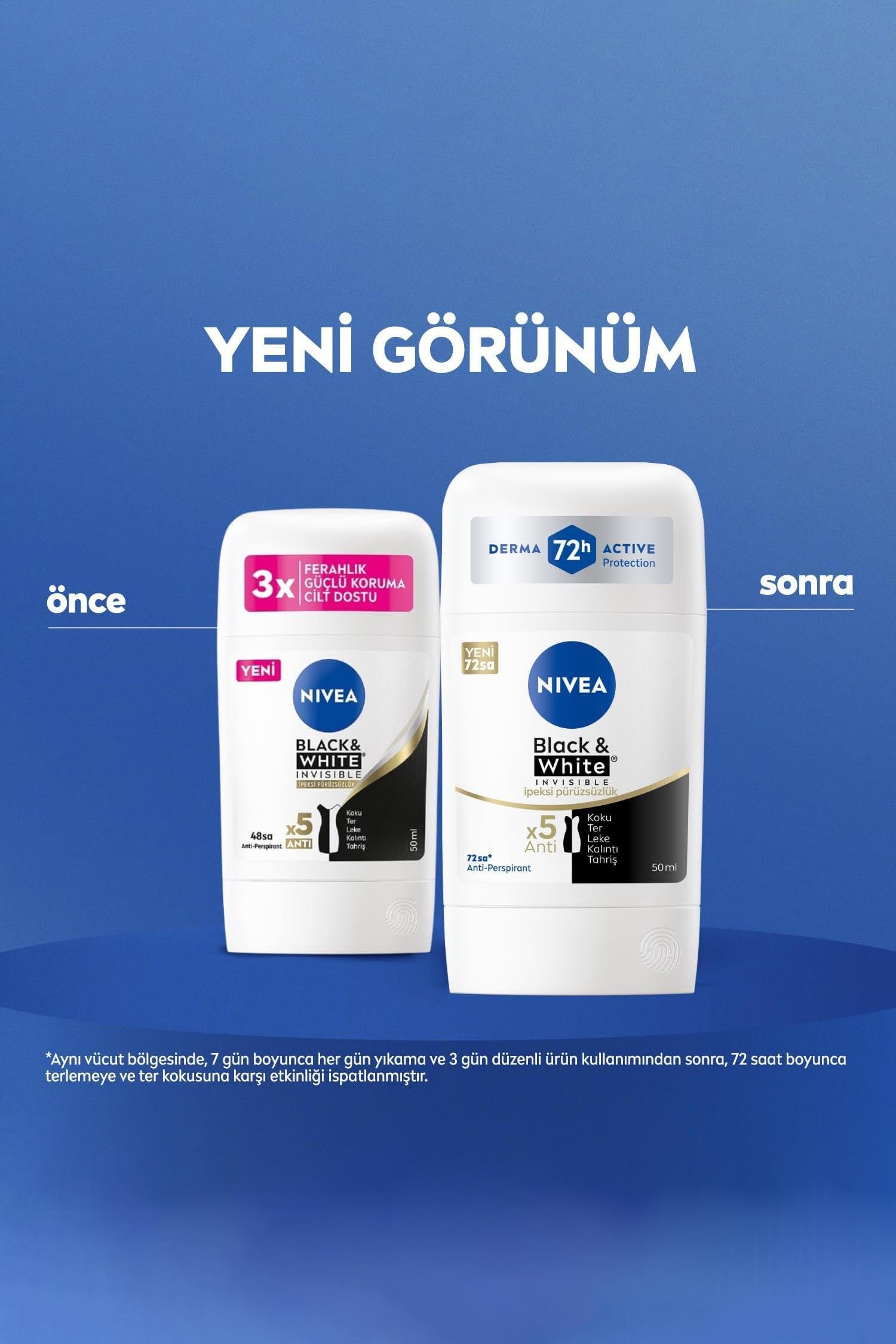 NiveaNivea Black White Invisible İpeksi Pürüzsüzlük Kadınlar İçin Stick Deodorant 50 mlNivea Black&White İpeksi Stick 50 ml | Pürüzsüz Koruma