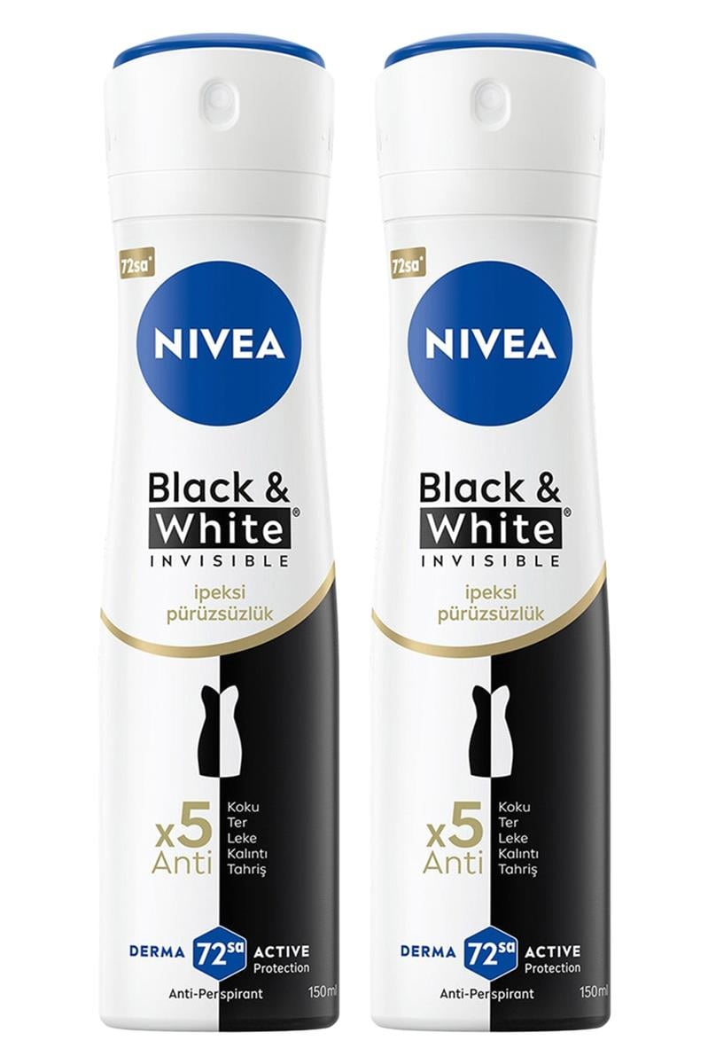 NiveaNivea Black White Invisible İpeksi Pürüzsüzlük Kadınlar İçin Deodorant 150 ml 2'liNivea Black   White Invisible Deodorant For Women İpeksi Pürüzsüzlük 150 ml Fiyatı ve Özellikleri | Mutlufiyatlar