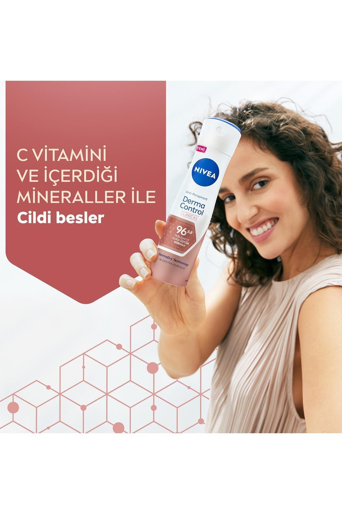 NiveaNivea Derma Control Clinical Kadınlar İçin Deodorant 150 ml 4'lüNivea Derma Protect Sprey 150 ml | Cilt Dostu Güçlü Koruma