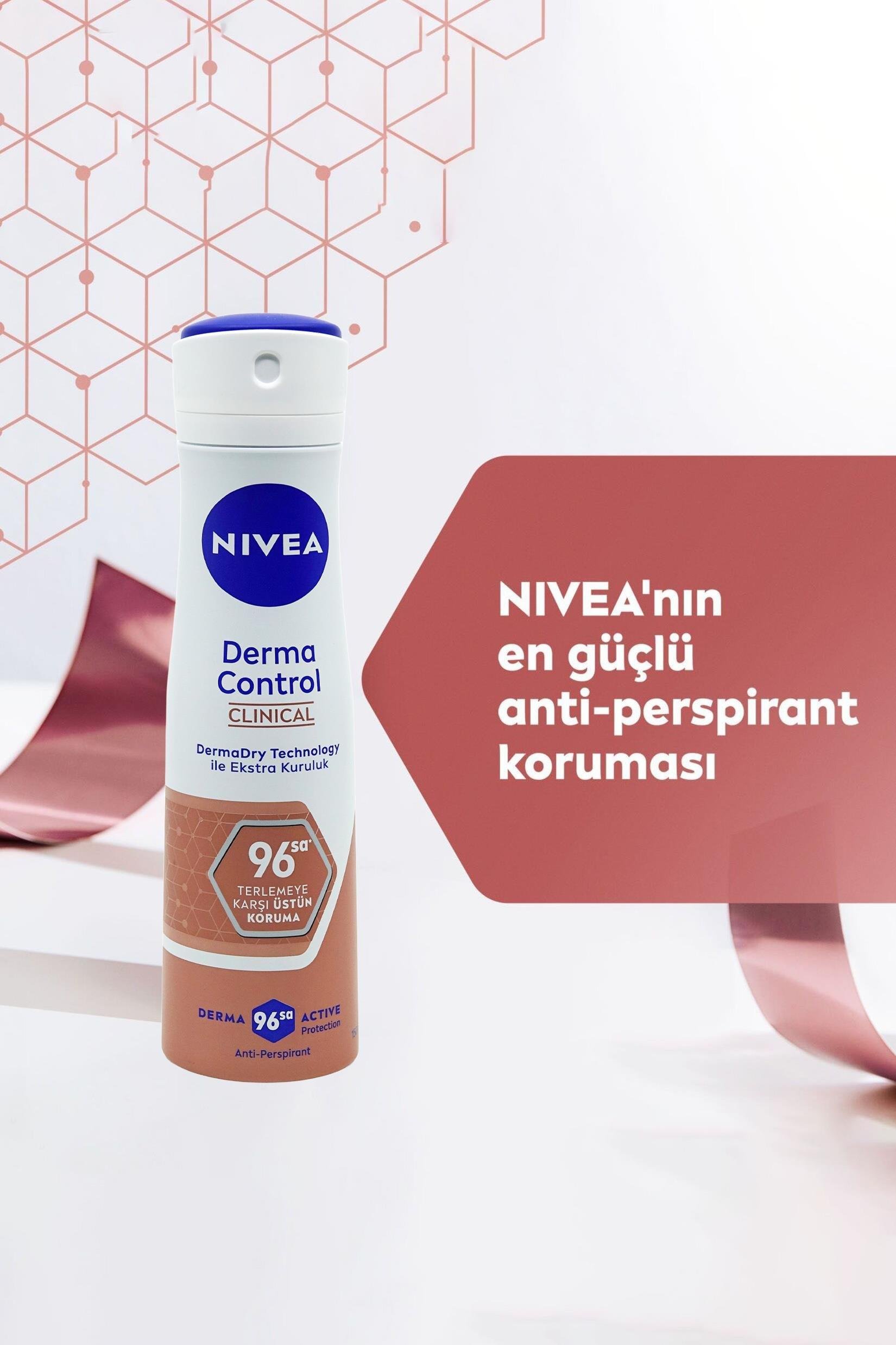 NiveaNivea Derma Control Clinical Kadınlar İçin Deodorant 150 ml 5'liNivea Derma Protect Sprey 150 ml | Cilt Dostu Güçlü Koruma