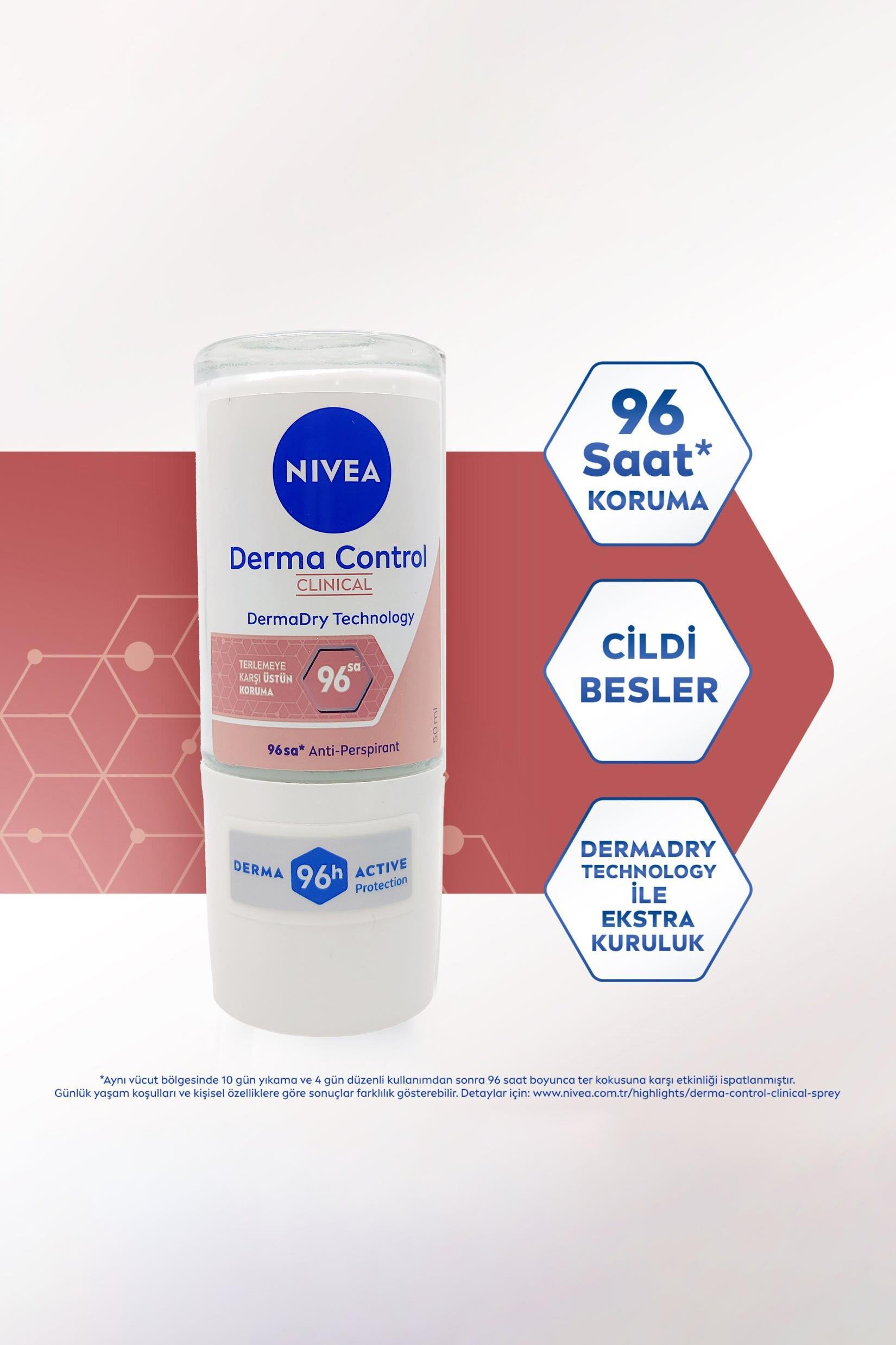 NiveaNivea Derma Control Clinical Kadınlar İçin Roll-on 50 mlNivea Derma Control Roll-on 50 ml | Kararmaya Karşı Etki