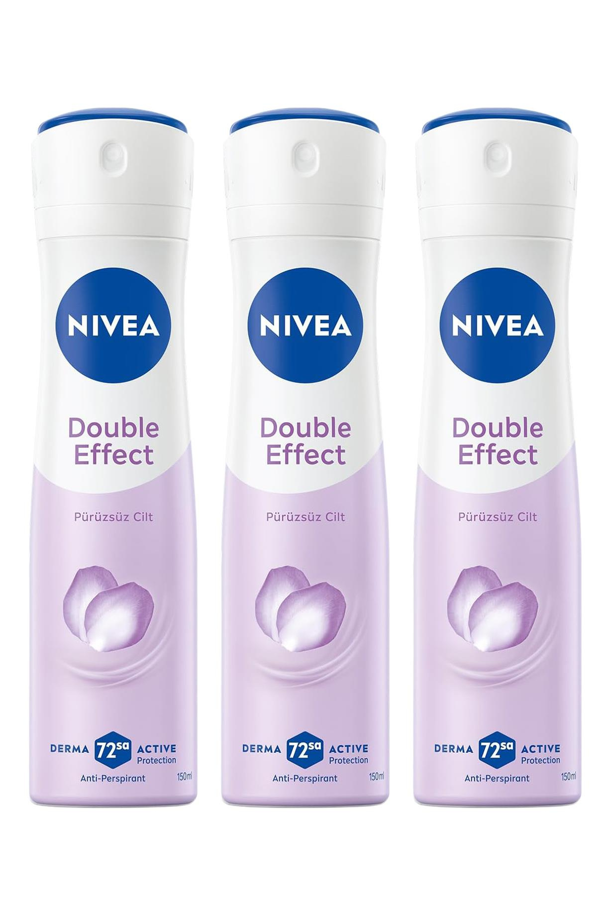 NiveaNivea Double Effect Kadınlar İçin Deodorant 150 ml 3'lüNivea Double Effect Mor Düşler Deodorant 150 ml Fiyatı ve Özellikleri | Mutlufiyatlar