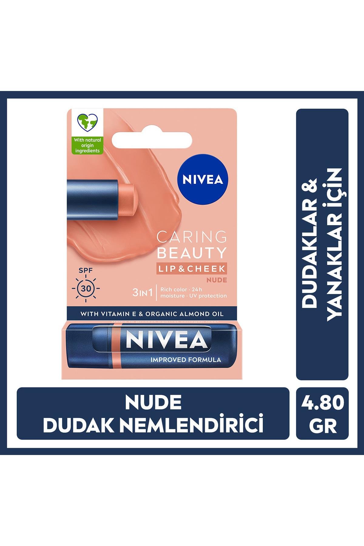 NiveaNivea Dudak Bakım Kremi Caring Beauty Nude SPF 30 4.8 grNivea Lip Cheek Caring Nude Fiyatı ve Özellikleri | Mutlufiyatlar