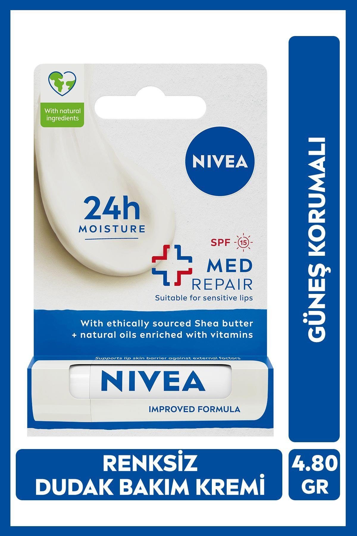 NiveaNivea Dudak Bakım Kremi Med Repair SPF 15 4.8 gr Nivea Lip Med Protection | Koruyucu ve Nemlendirici Dudak Bakımı