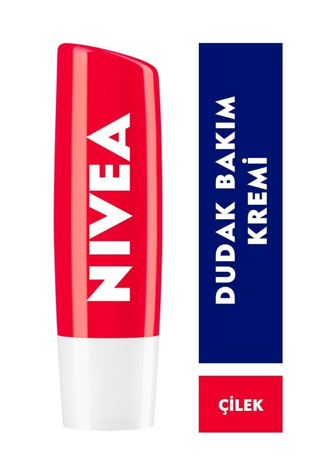 NiveaNivea Dudak Bakım Kremi Straw Berry Shine Çilek Aromalı 4.8 gr 10'luNivea Lip Stick Çilek 24 Saat Nem Fiyatı ve Özellikleri | Mutlufiyatlar