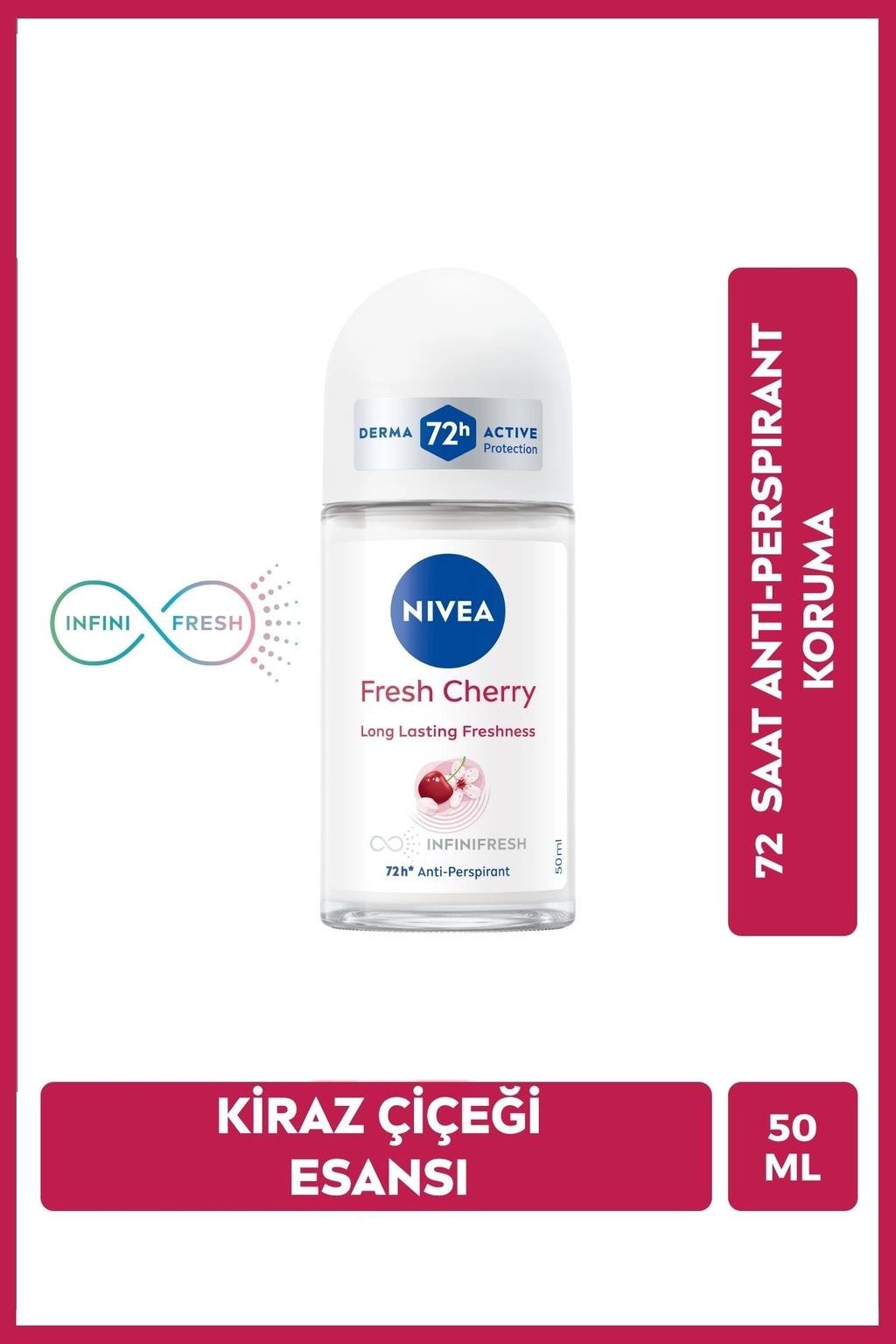 NiveaNivea Fresh Cherry Kadınlar İçin Roll-On 50 mlNivea Fresh Cherry Bayan Roll-On 50 ml Fiyatı ve Özellikleri | Mutlufiyatlar