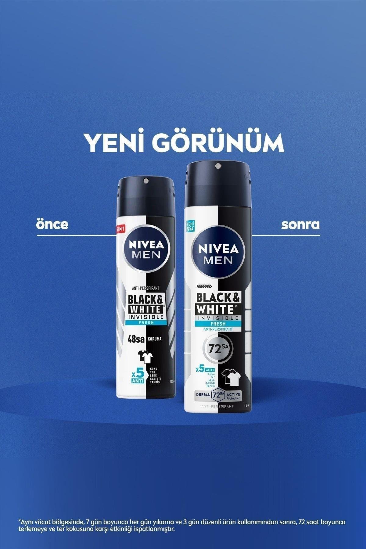 NiveaNivea Men Black White Invisible Fresh Erkekler İçin Deodorant 150 ml 2'liNivea Invisible for Black   White Deodorant (Fresh) Bay 150 ml Fiyatı ve Özellikleri | Mutlufiyatlar