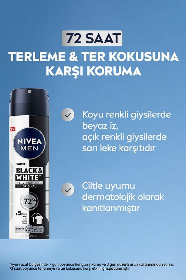 NiveaNivea Men Black White Invisible Original Erkekler İçin Deodorant 150 mlNivea Invisible For Black   White Orijinal Deodorant For Men 150 ml Fiyatı ve Özellikleri | Mutlufiyatlar