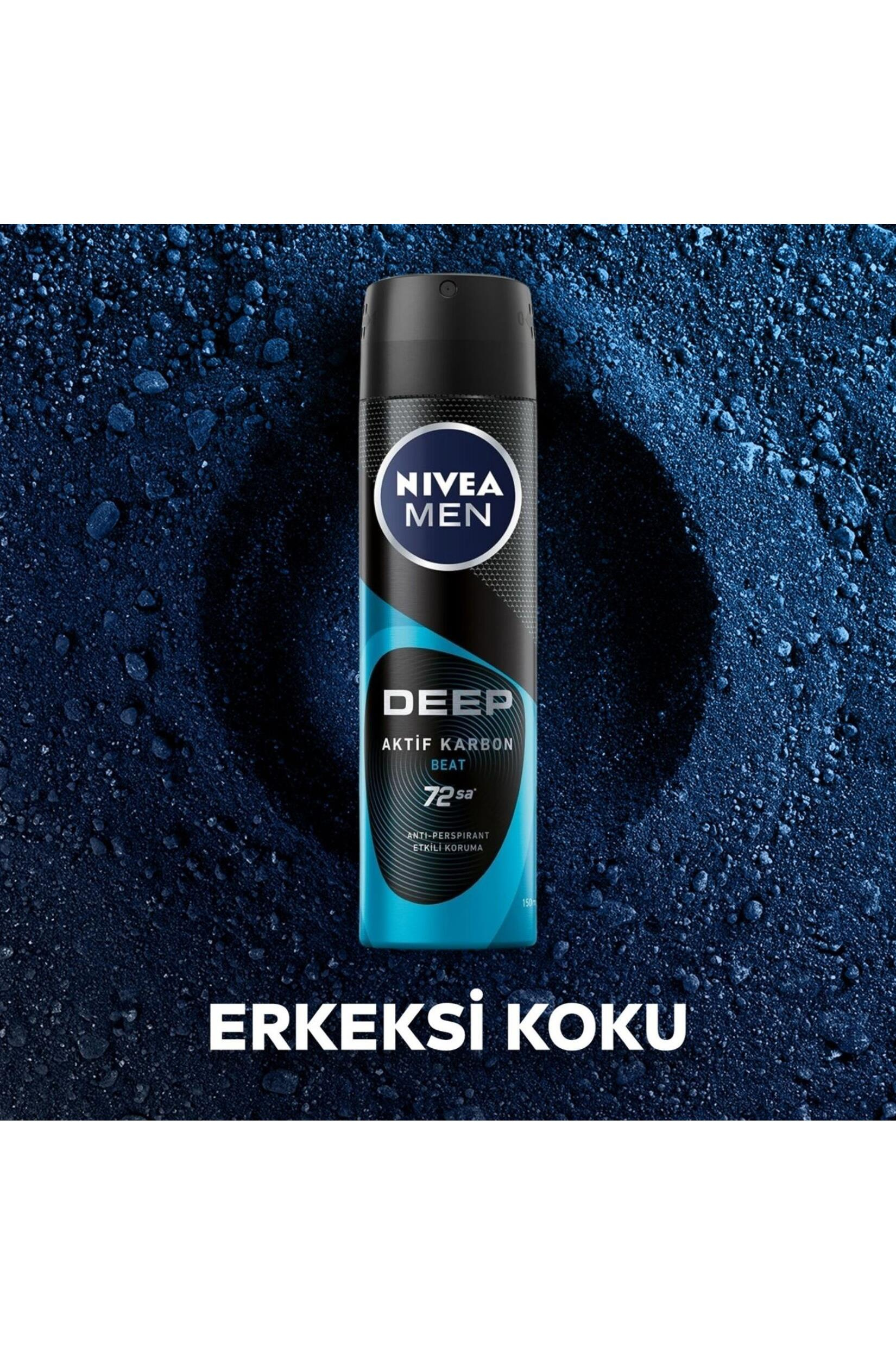 NiveaNivea Men Deep Beat Erkekler İçin Deodorant 150 mlNivea Men Deep Beat Sprey 150 ml | Etkili Koruma ve Dinamik Koku