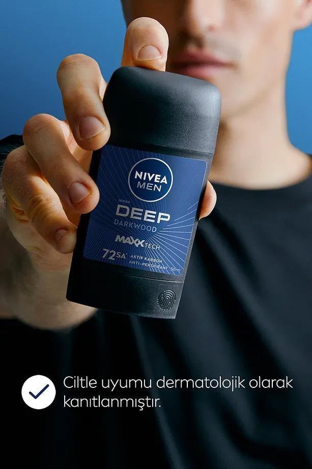 NiveaNivea Men Deep Darkwood Erkekler İçin Stick Deodorant 50 ml 5'liNivea Men Deep Dimension Stick 50 ml | Aktif Karbon Gücü