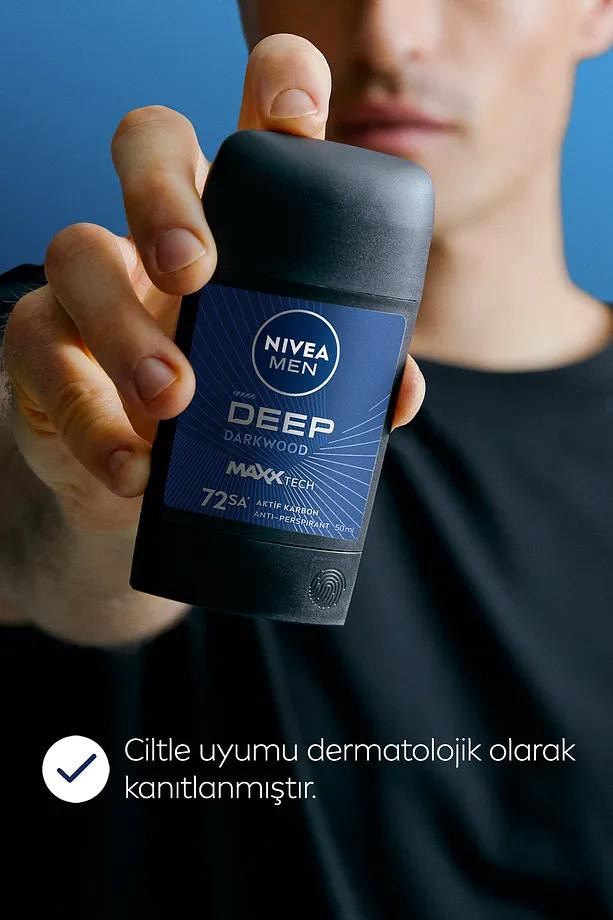 NiveaNivea Men Deep Darkwood Erkekler İçin Stick Deodorant 50 mlNivea Men Deep Dimension Stick 50 ml | Aktif Karbon Gücü