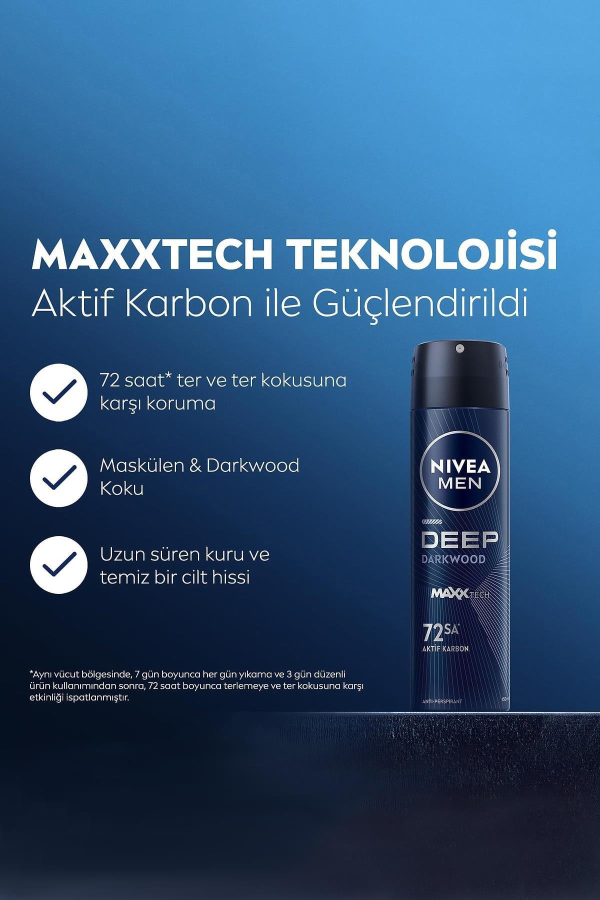 NiveaNivea Men Deep Darkwood Erkekler İçin Deodorant 150 ml 3'lüNivea Deodorant Deep Dimension Erkek 150 ml Fiyatı ve Özellikleri | Mutlufiyatlar