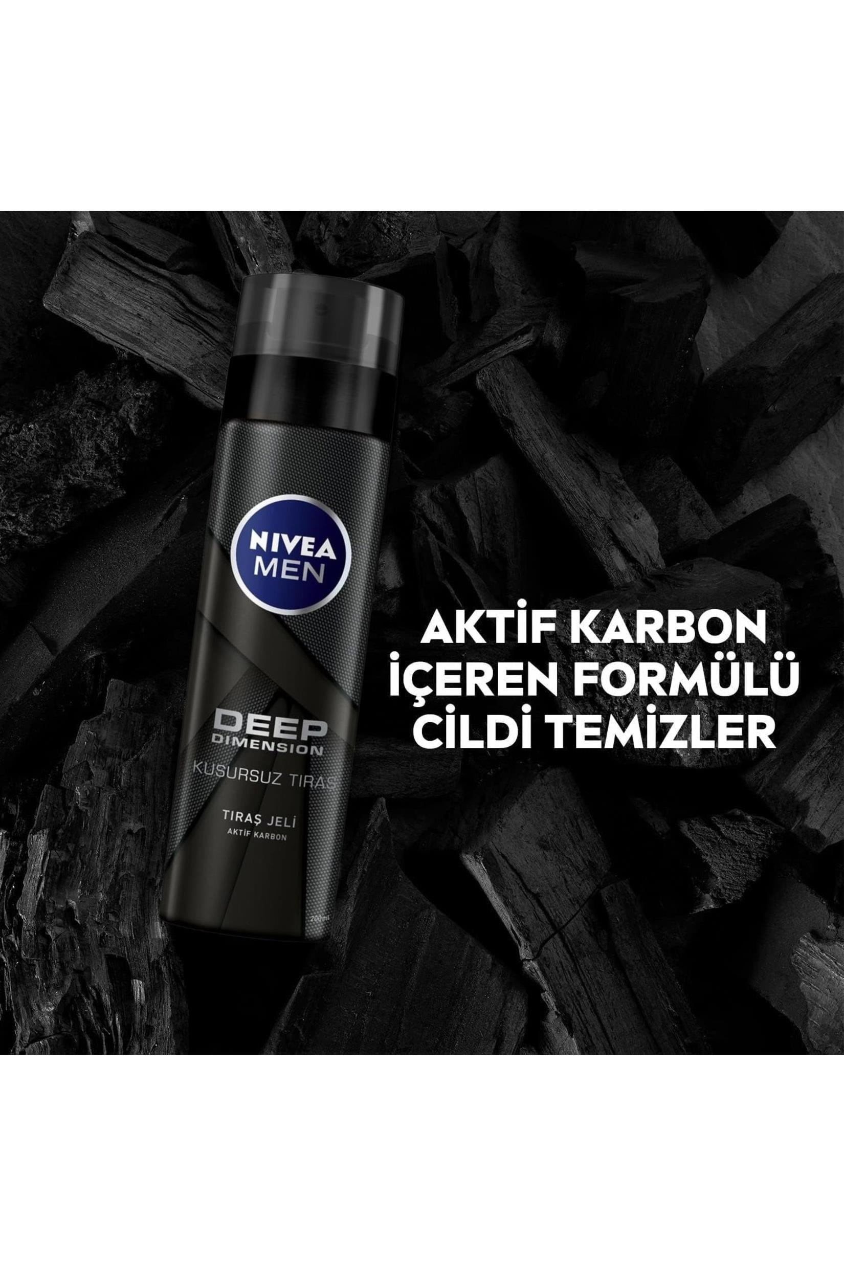 NiveaNivea Men Deep Dimension Tıraş Jeli 200 mlNivea Deep Dimension Tıraş Jeli 200 ml | Aktif Karbonlu Kayganlık