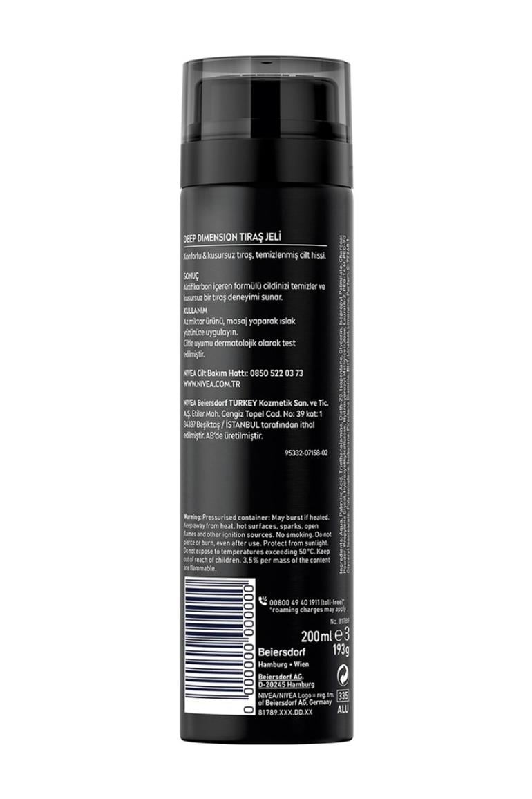 NiveaNivea Men Deep Dimension Tıraş Jeli 200 mlNivea Deep Dimension Tıraş Jeli 200 ml | Aktif Karbonlu Kayganlık