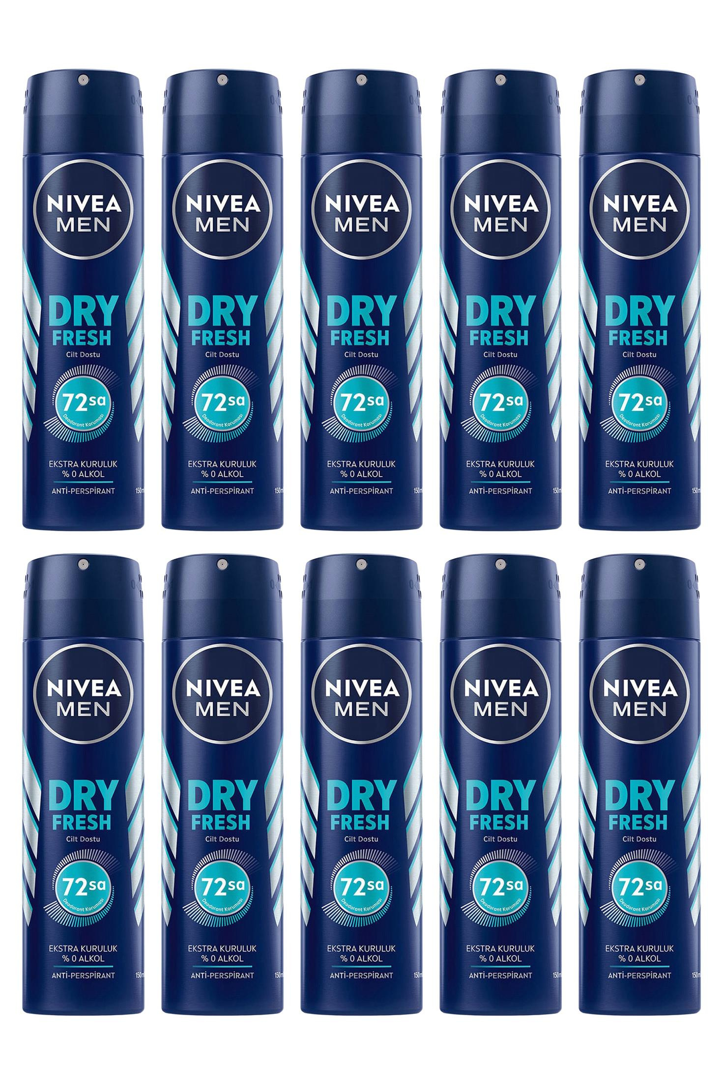 NiveaNivea Men Dry Fresh Erkekler İçin Deodorant 150 ml 10'luNivea Men Deodorant Dry Fresh 150 ml Fiyatı ve Özellikleri | Mutlufiyatlar
