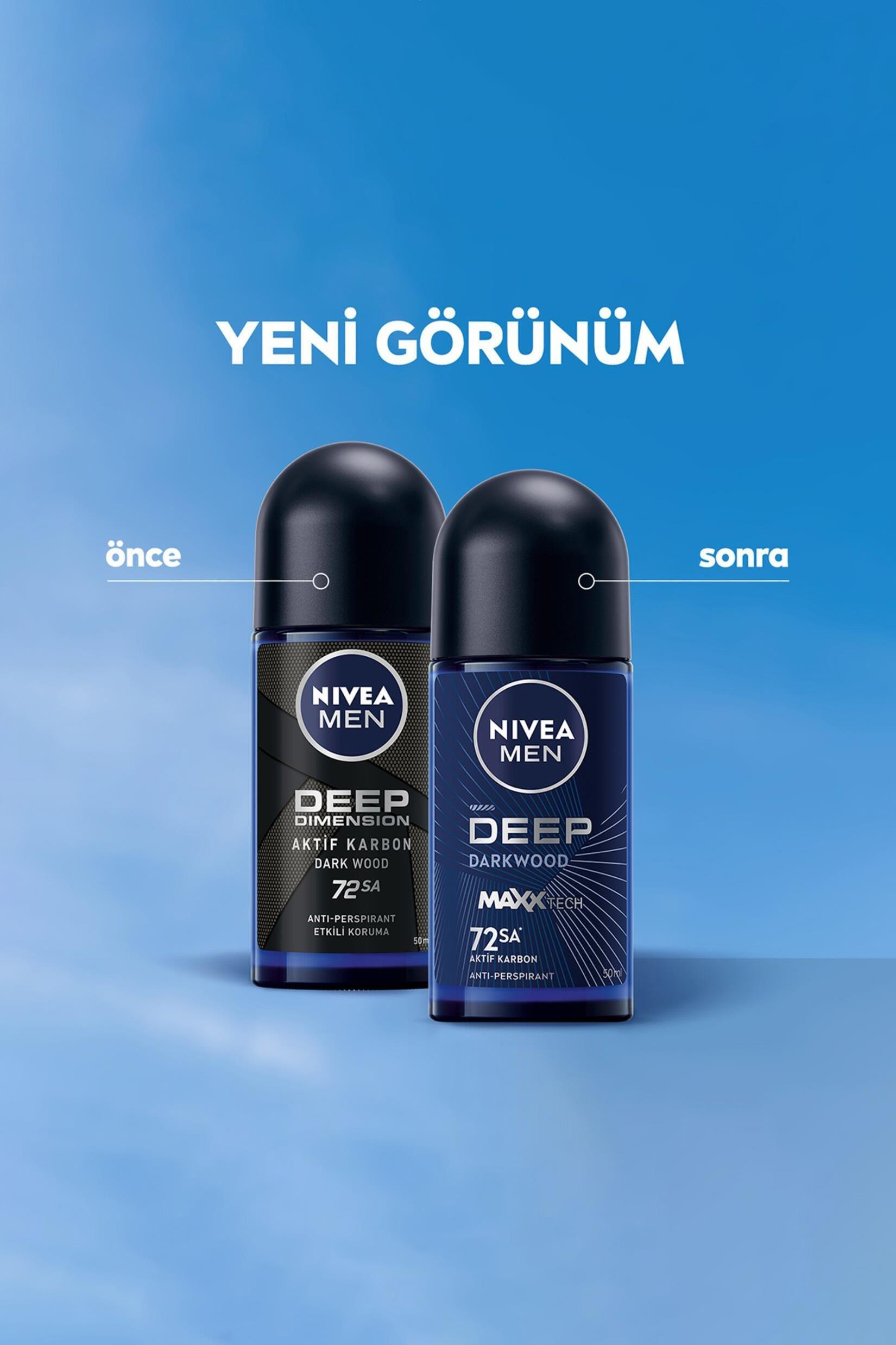 NiveaNivea Men Erkek Roll-On Deodorant Deep Dimension 50 ml 3'lüNivea Men Deep Dimension Roll-on 50 ml | Karbonlu Ferahlık