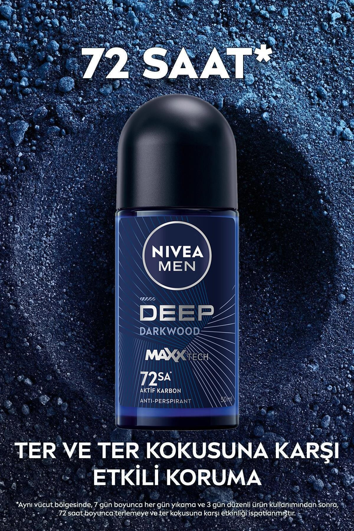 NiveaNivea Men Erkek Roll-On Deodorant Deep Dimension 50 ml 4'lüNivea Men Deep Dimension Roll-on 50 ml | Karbonlu Ferahlık