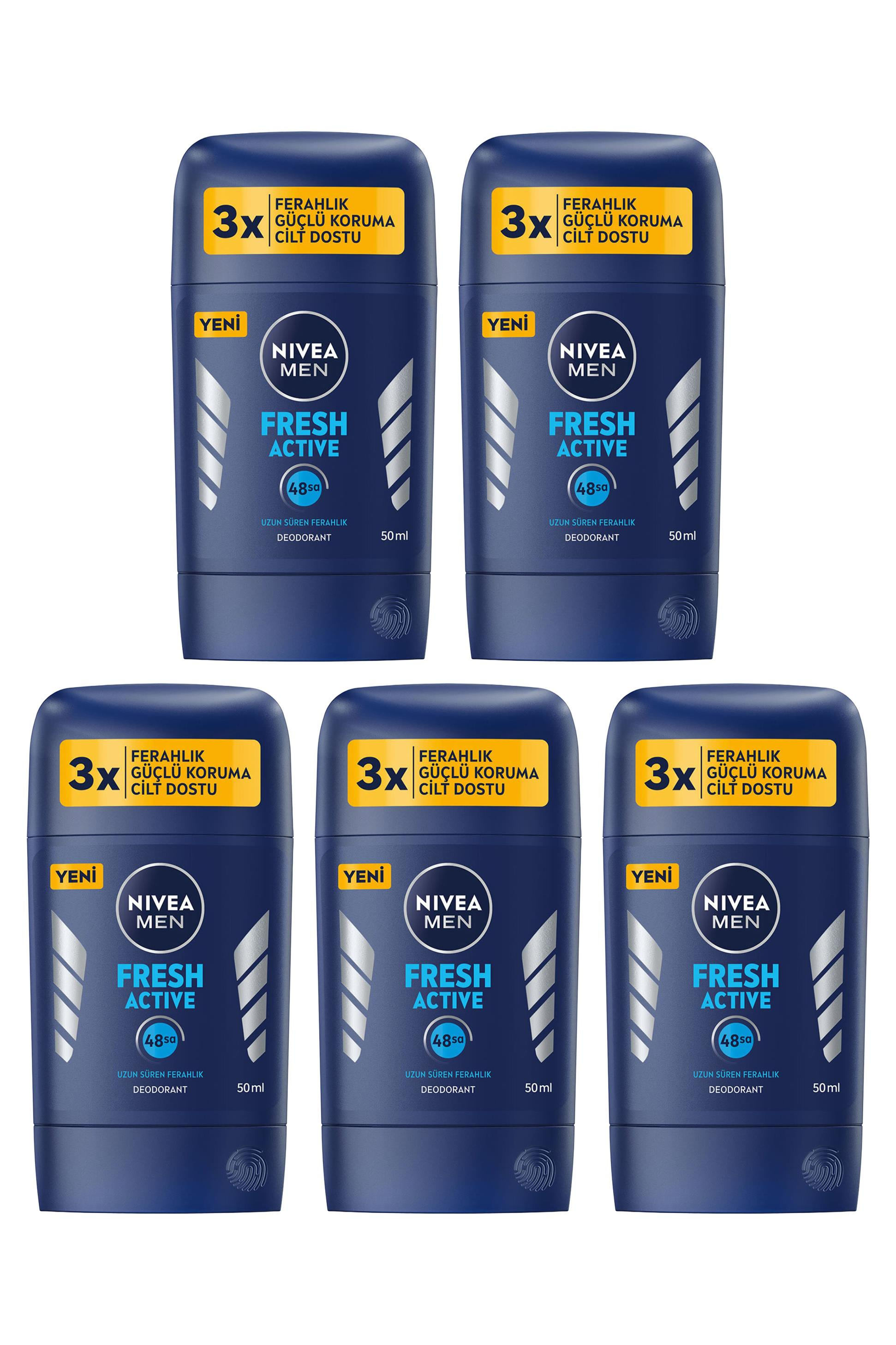 NiveaNivea Men Fresh Active Stick Deodorant 50 ml 5'liNivea Men Fresh Active Stick Deodorant 50 ml Fiyatı ve Özellikleri | Mutlufiyatlar