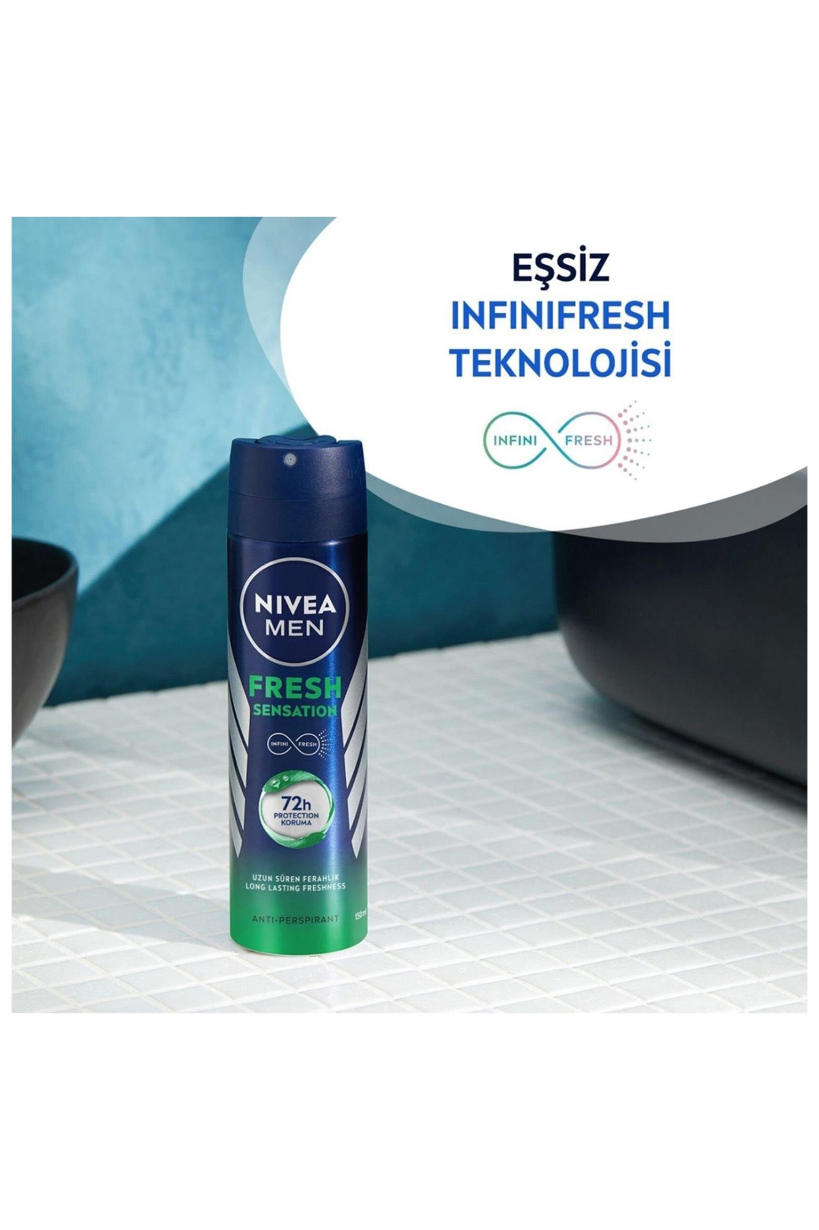 NiveaNivea Men Fresh Sensation Erkek Sprey Deodorant 150 mlNivea Men Fresh Sensation Erkek Sprey Deodorant 150 ml Fiyatı ve Özellikleri | Mutlufiyatlar