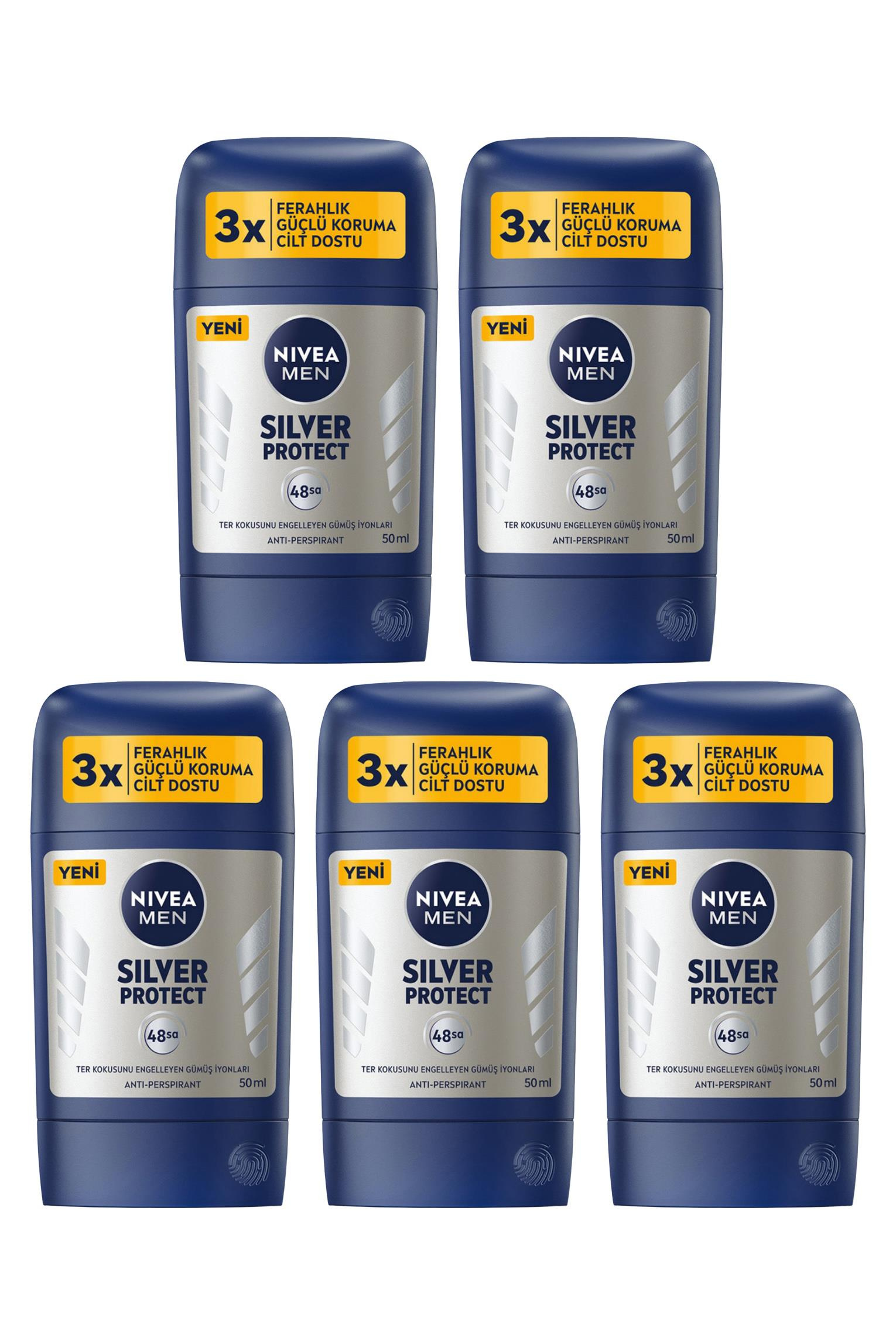 NiveaNIVEA Men Silver Protect Erkekler İçin Stick Deodorant 50 ml 5'liNivea Men Silver Protect Stick Deodorant 50 ml Fiyatı ve Özellikleri | Mutlufiyatlar