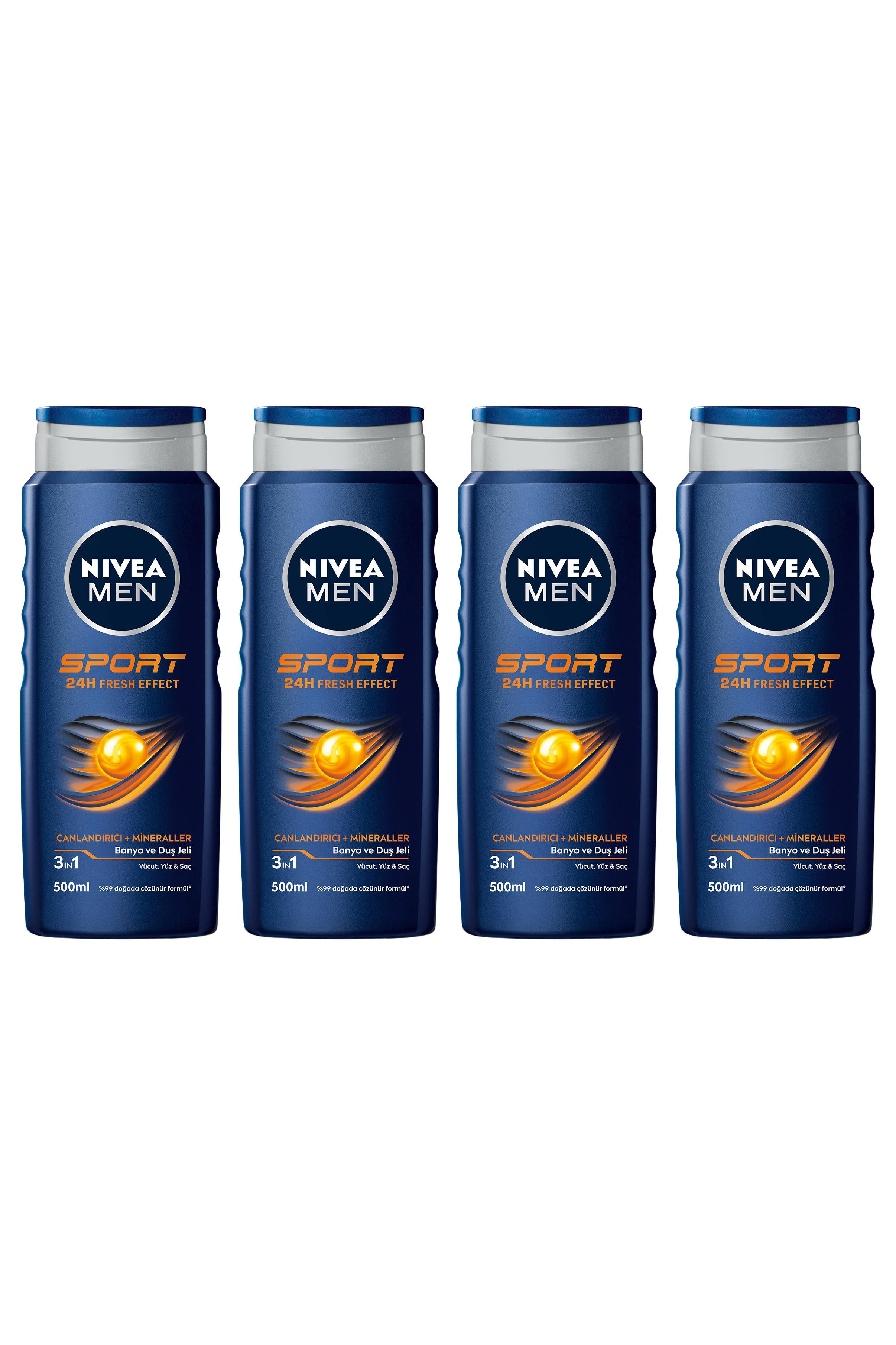 NiveaNIVEA Men Sport  Erkekler İçin Saç ve Vücut Şampuanı 500ml 4'lüNivea Men Saç ve Vücut Şampuanı Sport 500 ml Fiyatı ve Özellikleri | Mutlufiyatlar