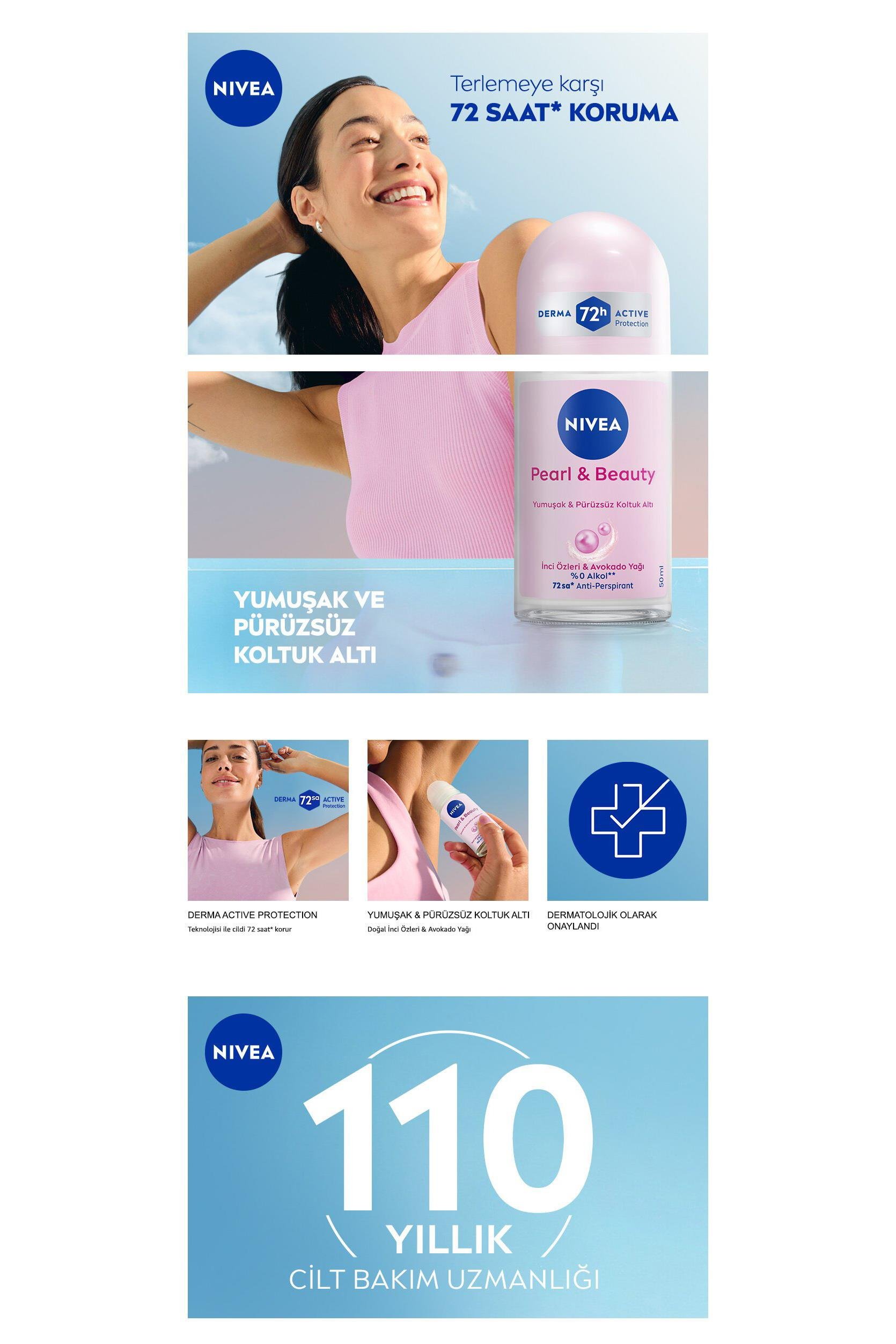 NiveaNivea Pearl Beauty Kadınlar İçin Roll On 50 mlNivea Pearl & Beauty Roll-on 50 ml | 72 Saat Koruma
