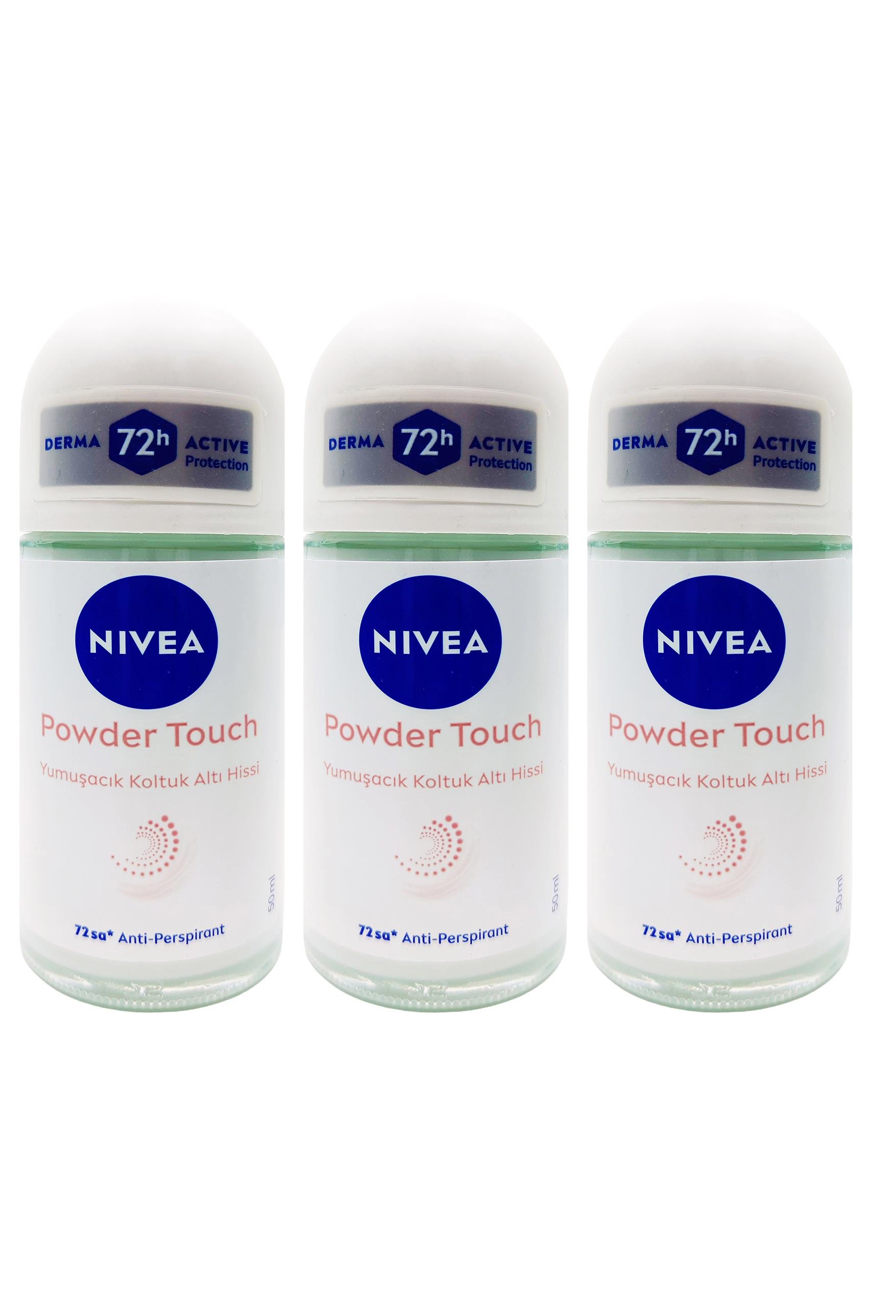 NiveaNivea Powder Touch Kadınlar İçin Roll On 50 ml 3'lüNivea Powder Touch Roll-on 50 ml | Pürüzsüzlük ve Koruma