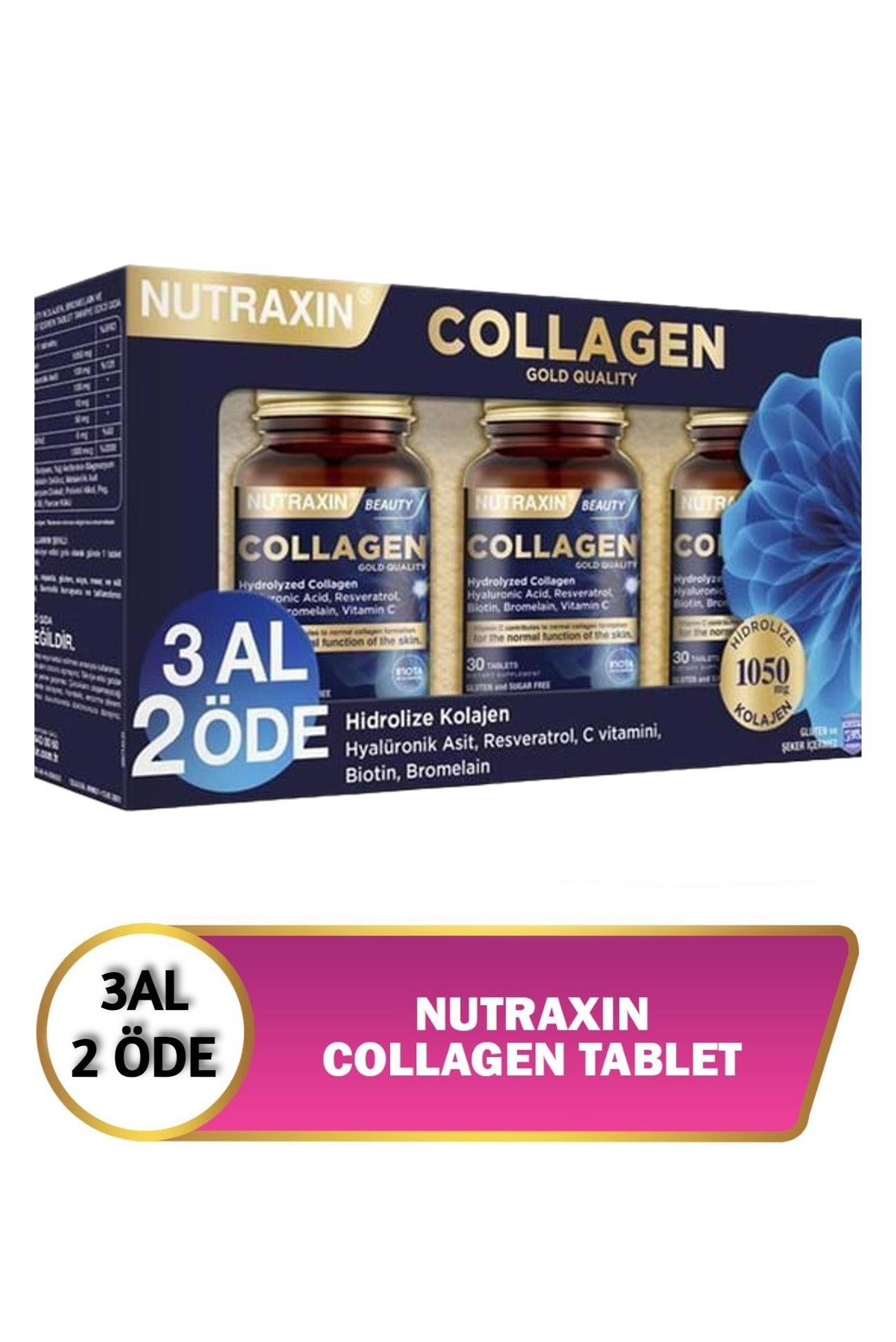 NutraxinNutraxin Beauty Gold Collagen 30 Tablet 3 Al 2 Öde Tip 1 Tip 3Nutraxin Beauty Gold Collagen 30 Tablet (3 Al 2 Öde) Fiyatı ve Özellikleri | Mutlufiyatlar