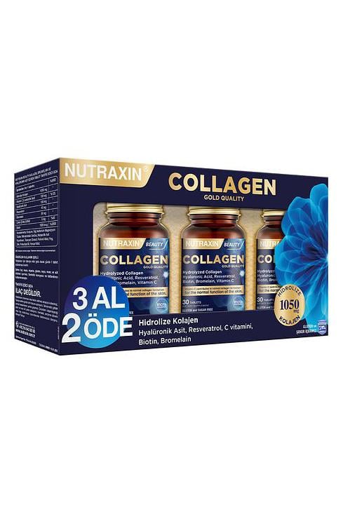 NutraxinNutraxin Beauty Gold Collagen 30 Tablet 3 Al 2 Öde Tip 1 Tip 3Nutraxin Beauty Gold Collagen 30 Tablet (3 Al 2 Öde) Fiyatı ve Özellikleri | Mutlufiyatlar