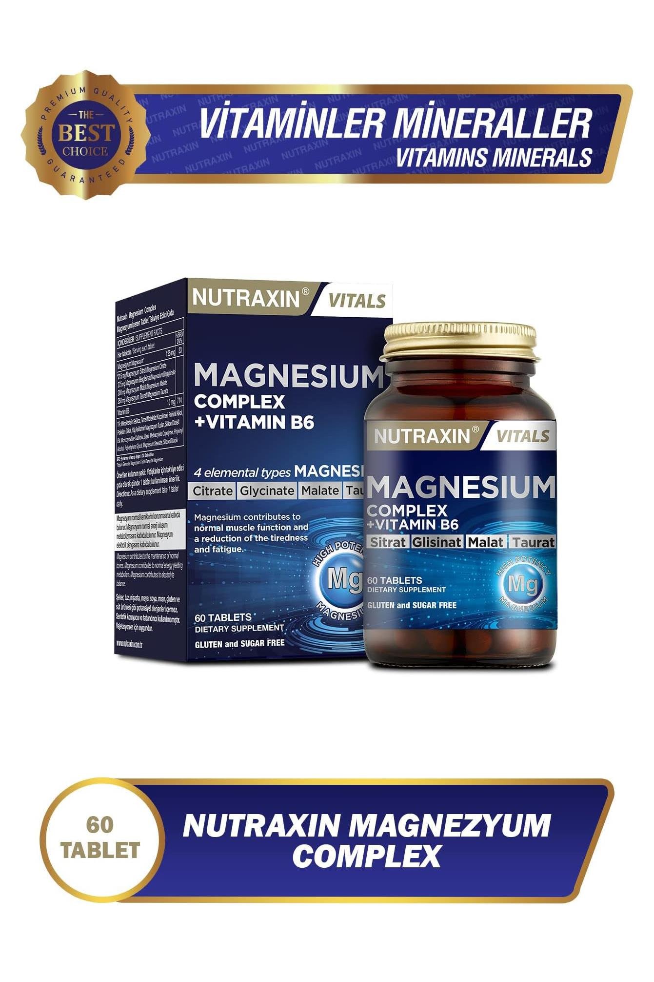 NutraxinNutraxin Magnesium Complex Vitamin B6 Takviye Edici Gıda 60 TabletNutraxin Magnesium Complex Vitamin B6 60 Tablet Fiyatı ve Özellikleri | Mutlufiyatlar
