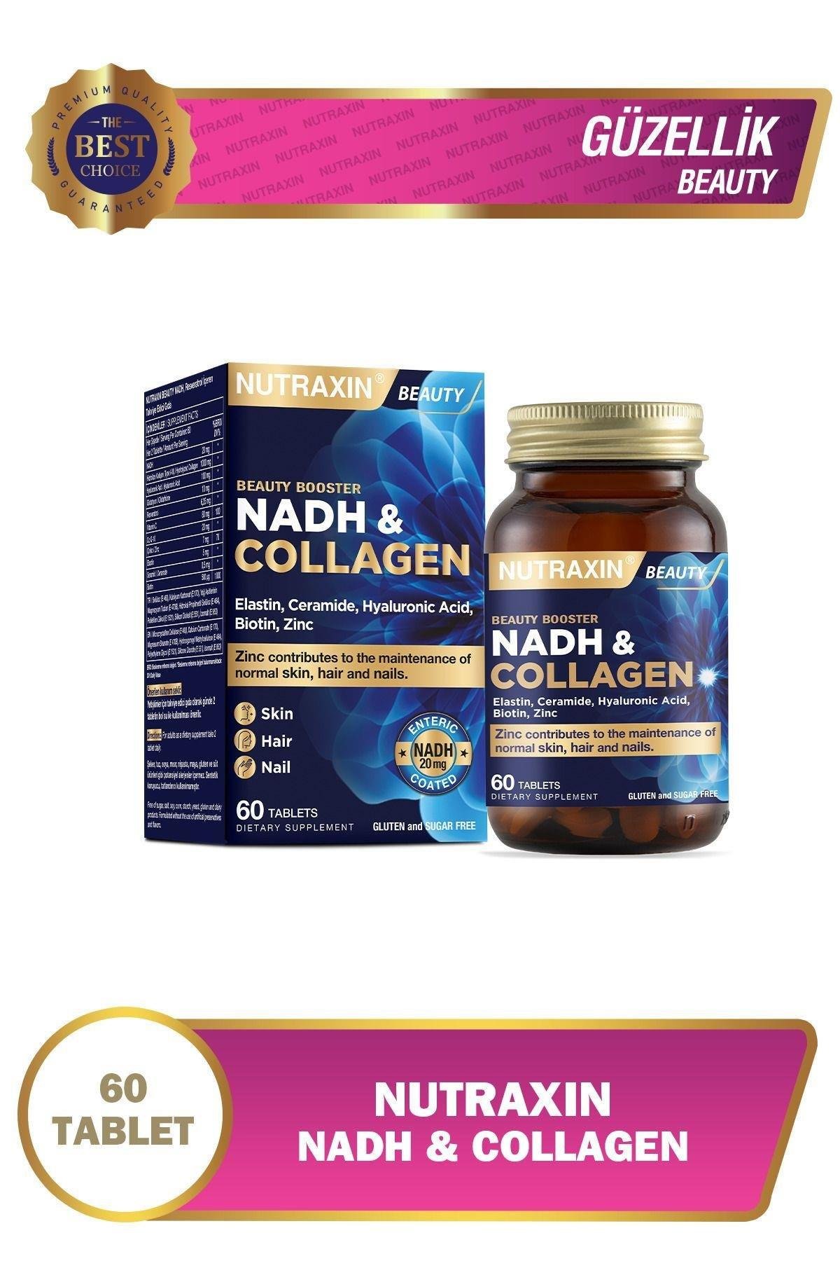NutraxinNutraxin Nadh Collagen Collagen Takviye Edici Gıda 60 TabletNutraxin NADH   Collagen 60 Tablet Fiyatı ve Özellikleri | Mutlufiyatlar